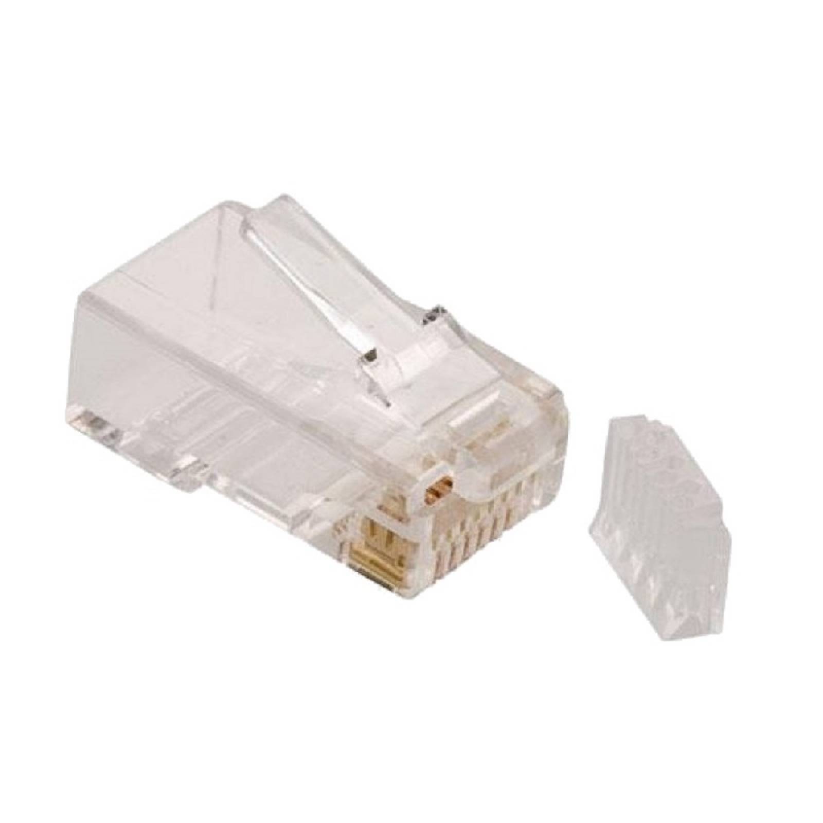 Plug Rj45 8 Contactos Cat 6 P/ Cable Redondo 1gbps Steren