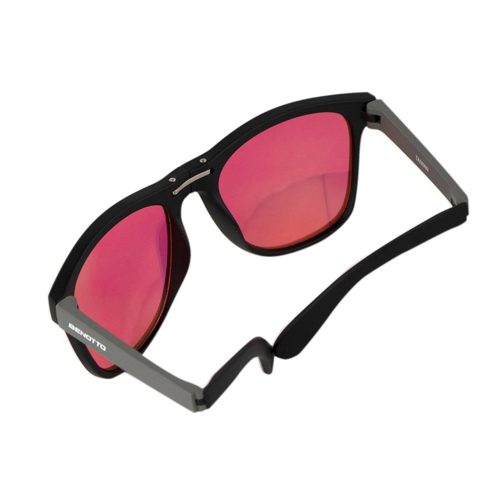 Lentes Negro/Gris Mica Rosa Protección Anti UV Benotto