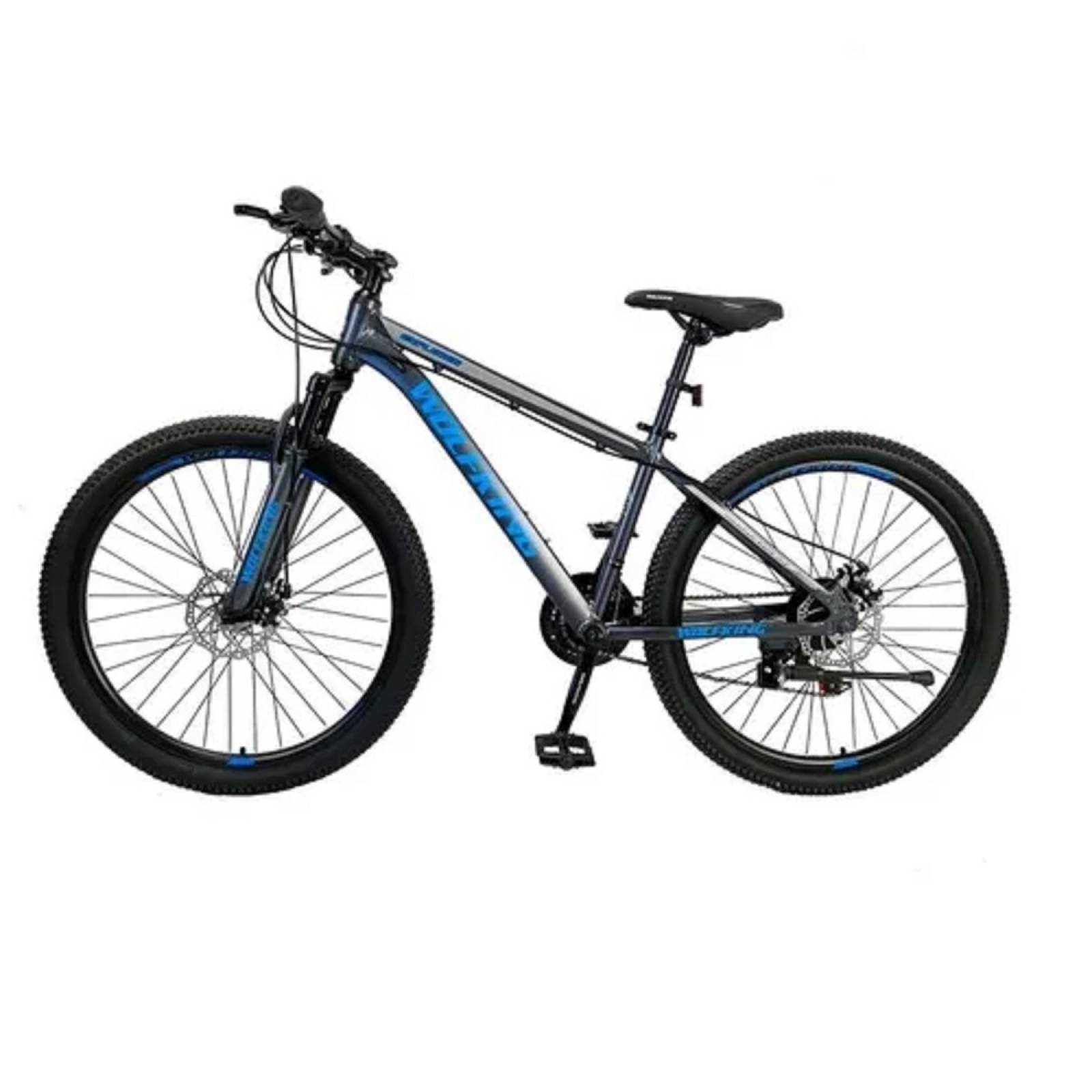 Bicicleta Montaña Wolfking R29 Shimano Mediana Negra Azul