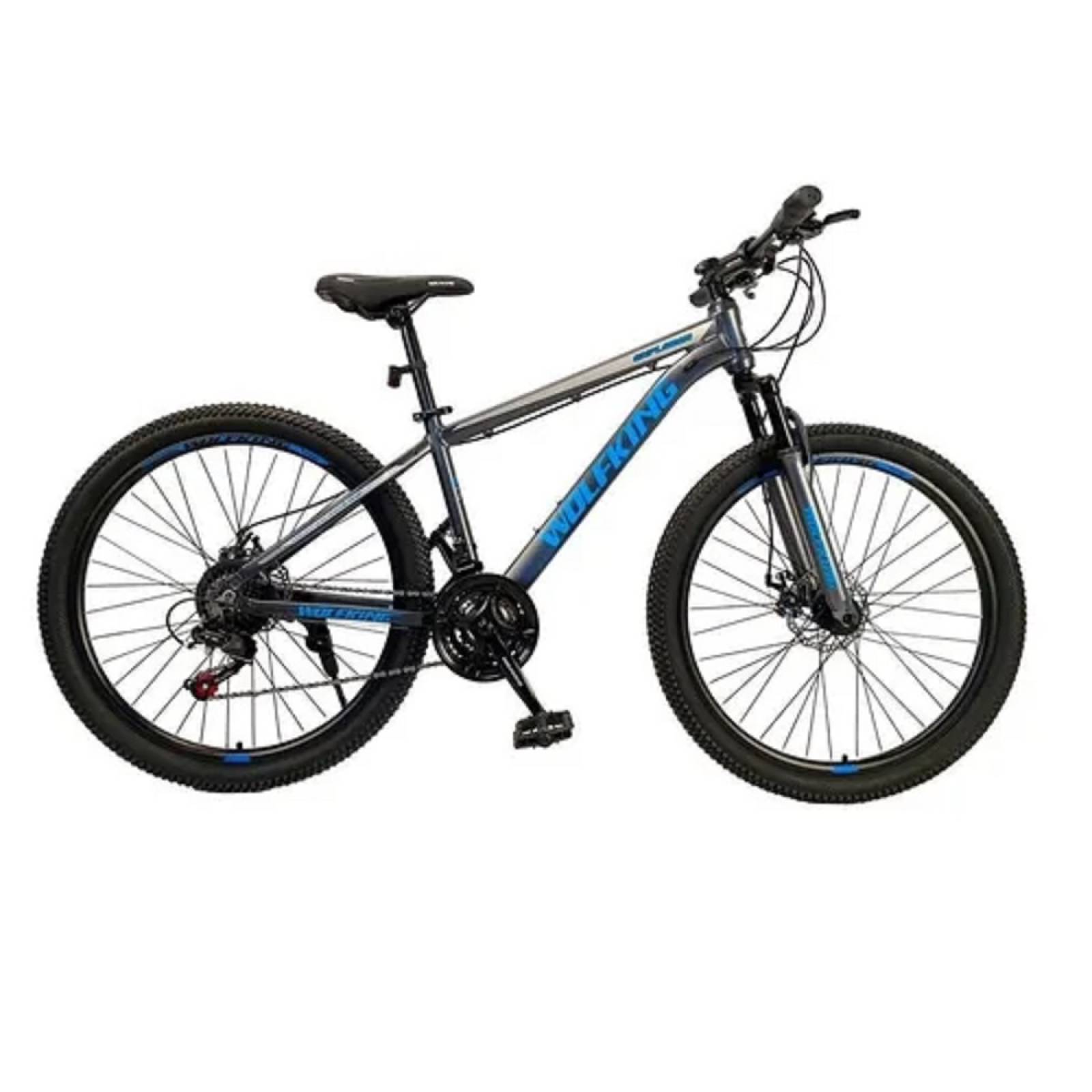 Bicicleta Montaña Wolfking R29 Shimano Mediana Negra Azul