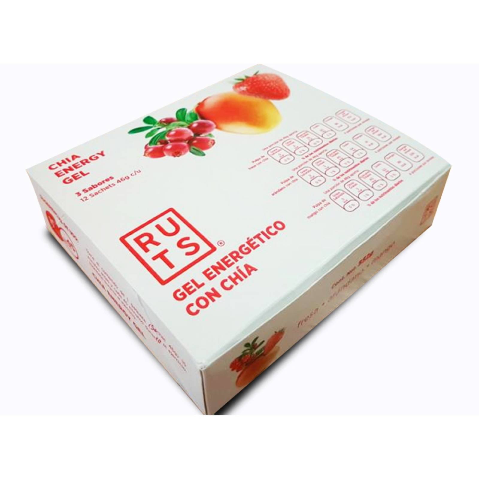 Gel Energético Vegano Sabor Mango Chía Caja 12 Pzas Ruts