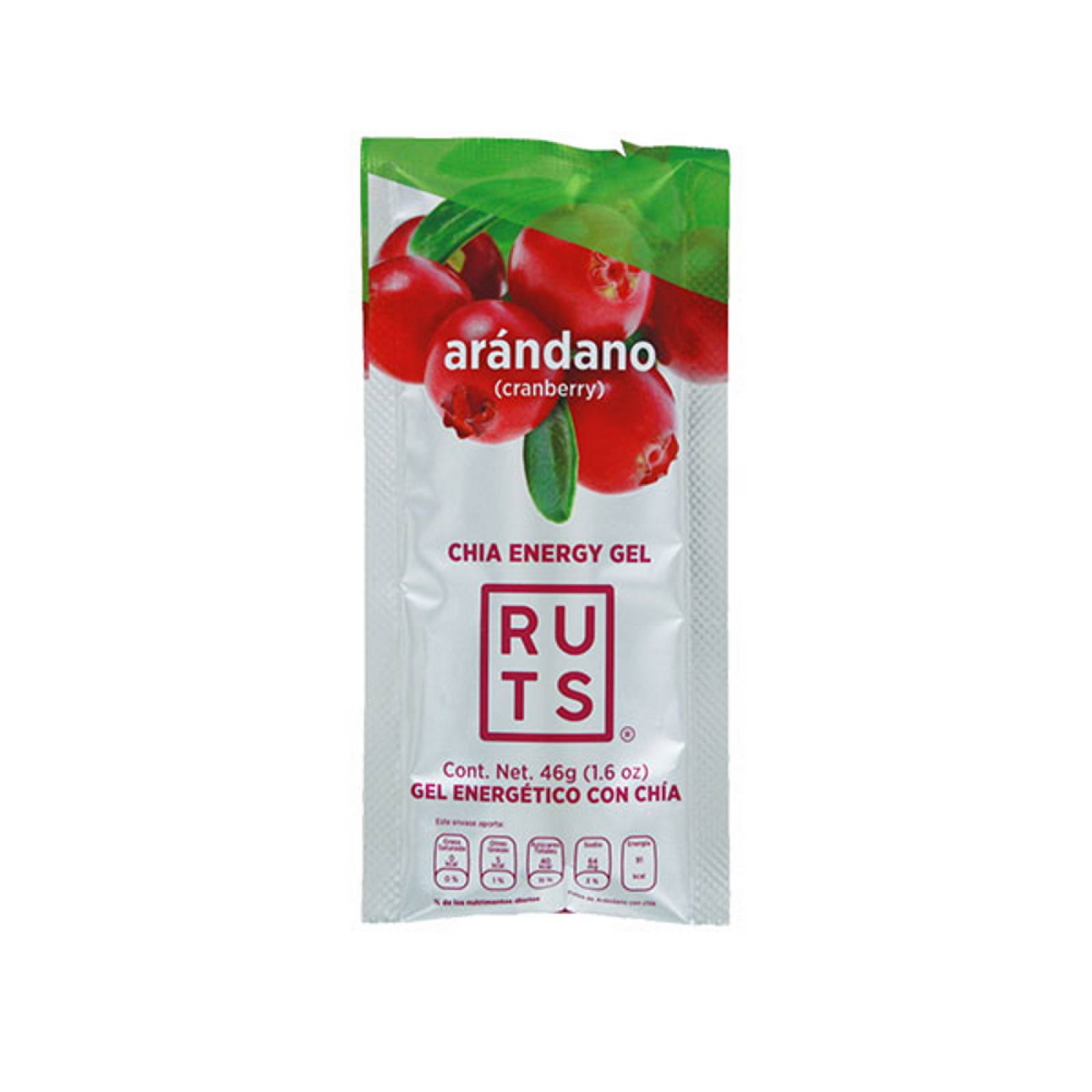 Gel Energético Vegano Sabor Arandano Chía Caja 12 Pzas Ruts