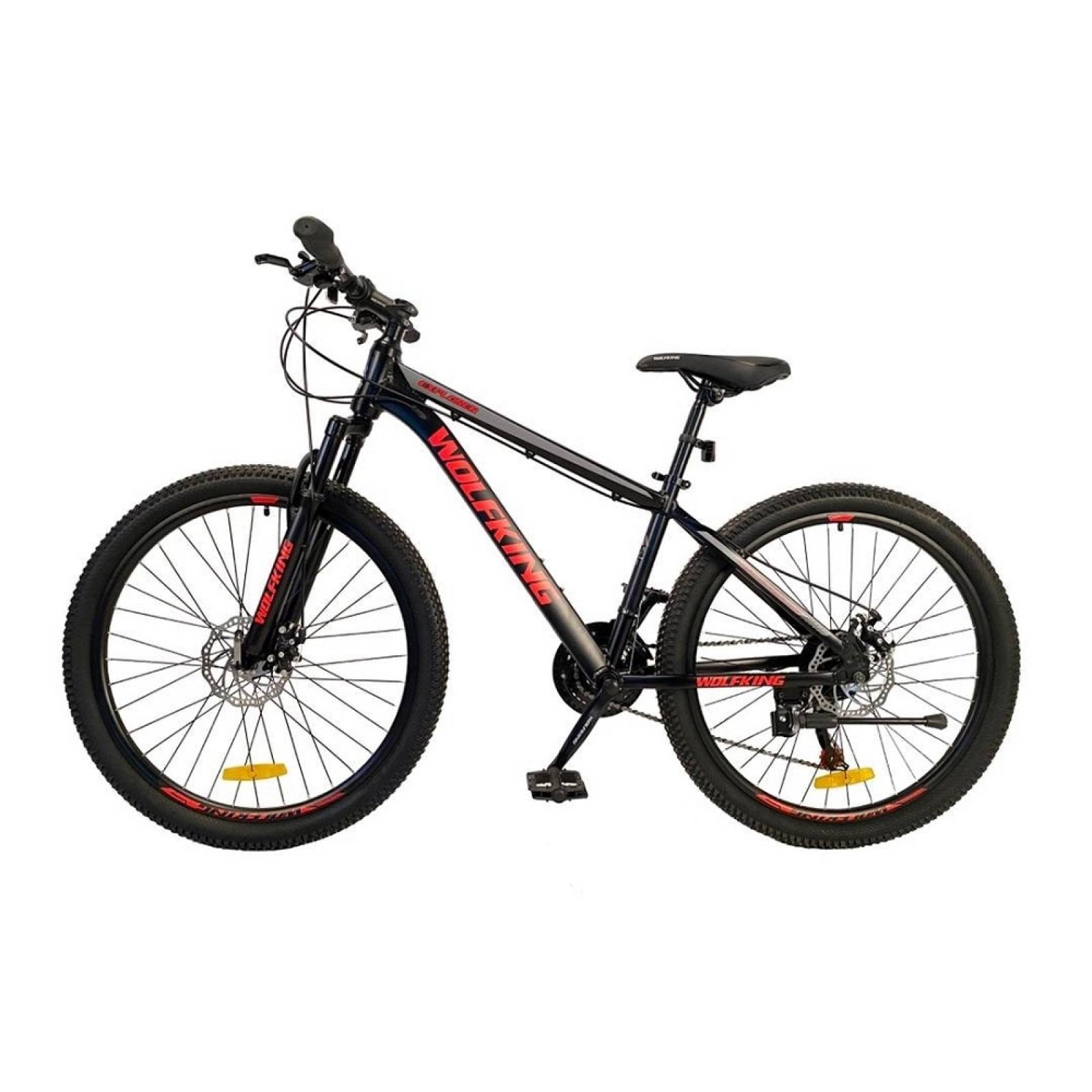 Bicicleta Montaña R29 Shimano Mediana Negra Rojo Wolfking