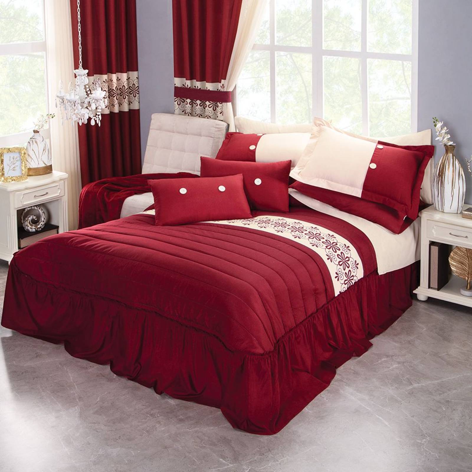 Colcha Sencilla King Size Aranza Vino Colchas Concord