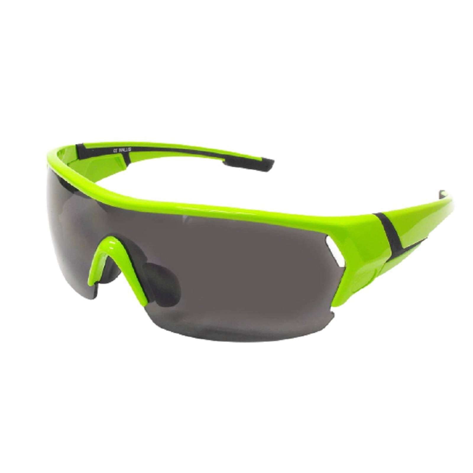 Lentes Deportivo Verde Armazón Policarbonato/PVC Micas Humo Wallis.