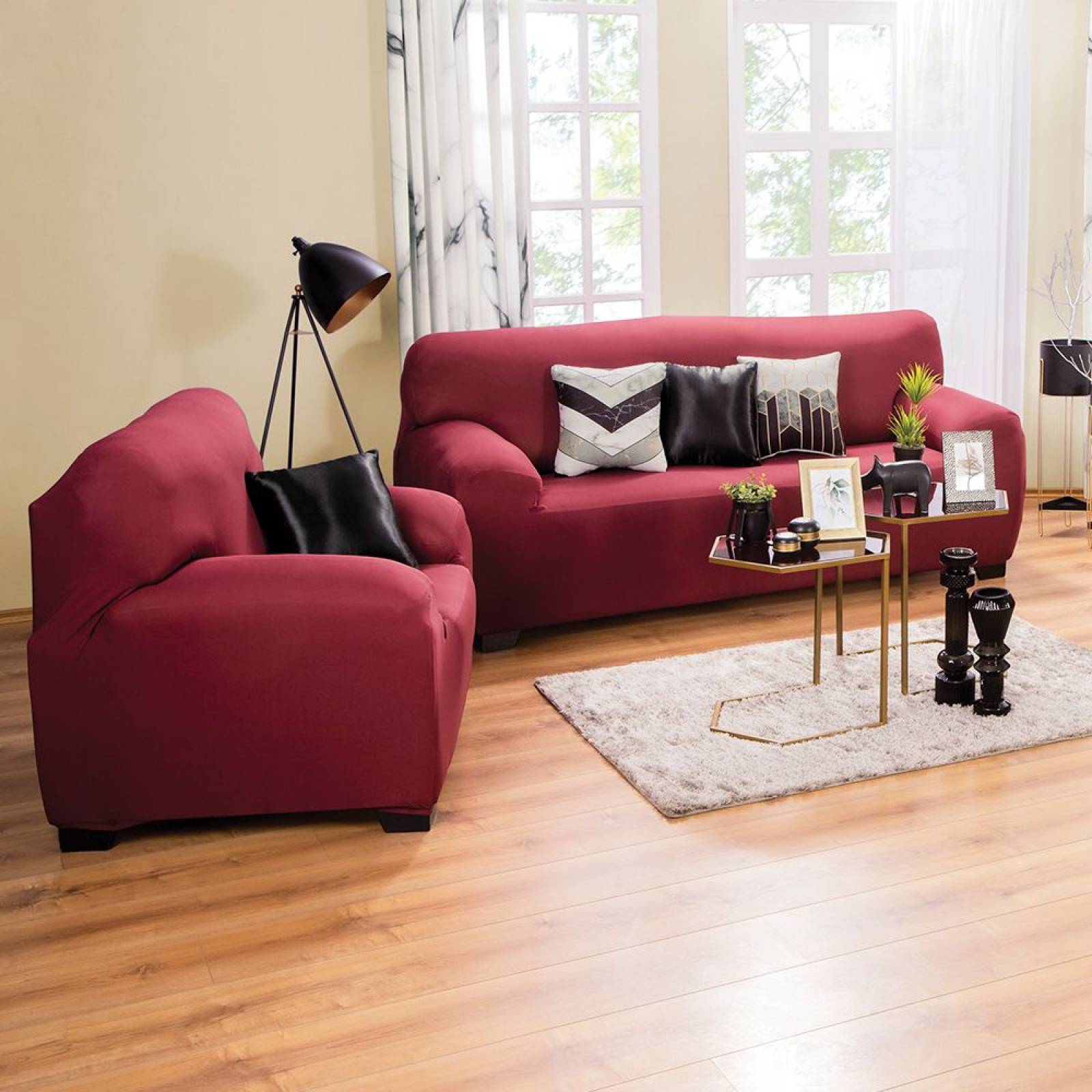 Funda Elastica P/Sala 2 Plazas Sorrento Vino Colchas Concord