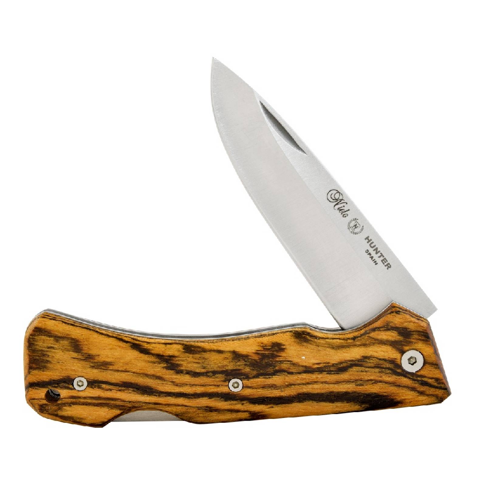 Navaja Hunter D/Bloqueo P/Caza Mango Madera Natural Wallis