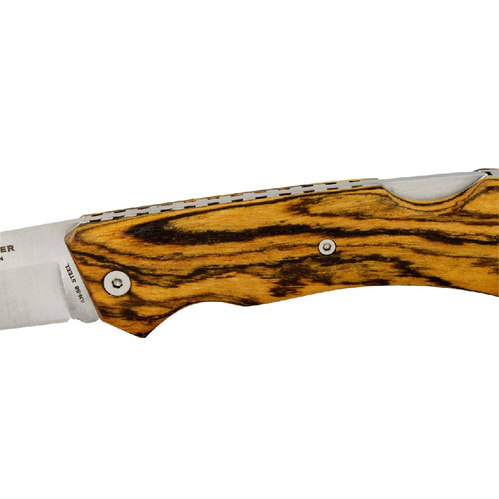 Navaja Hunter D/Bloqueo P/Caza Mango Madera Natural Wallis