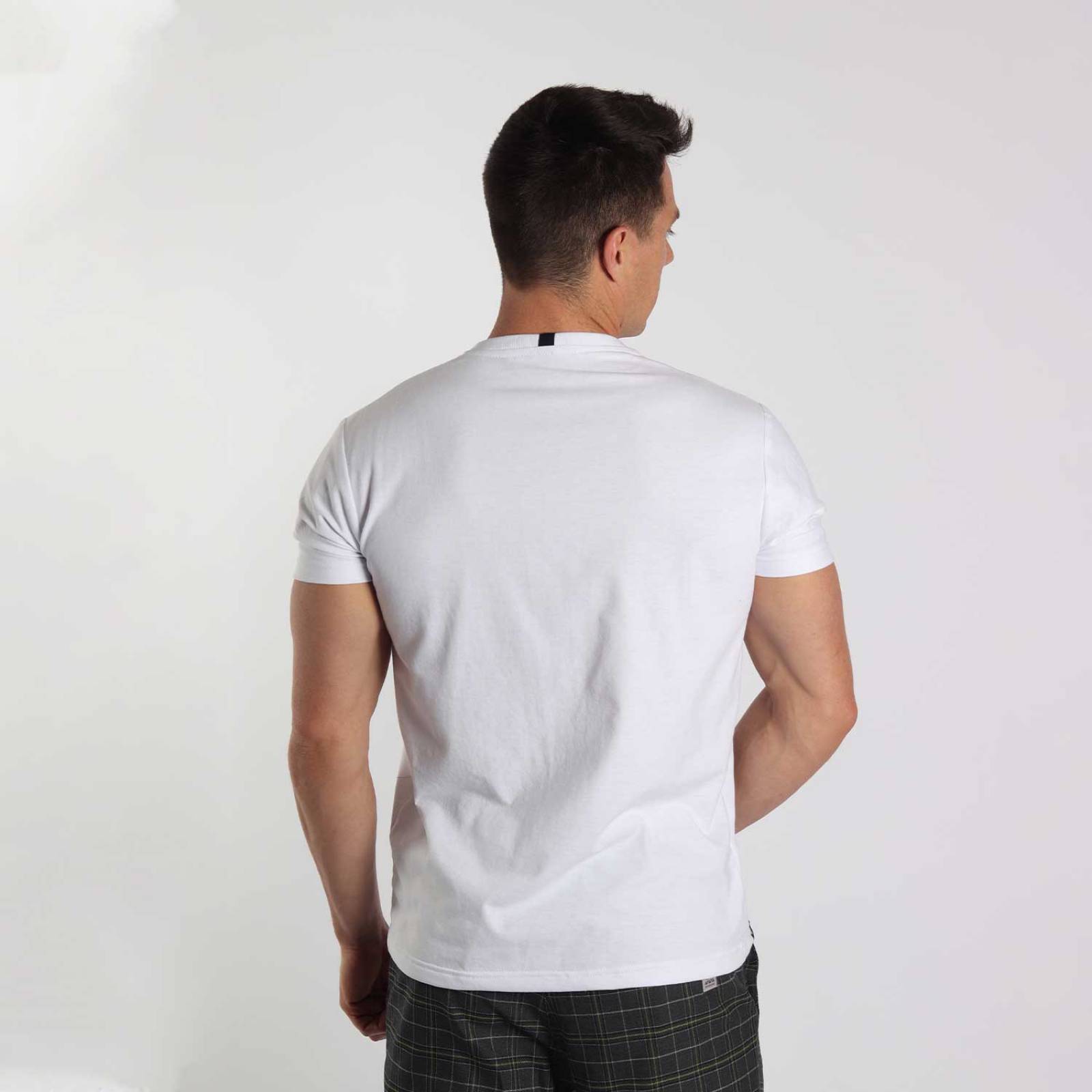 Playera Talla XL Blanca Básica Comoda Caballero Corte Regular Muletta