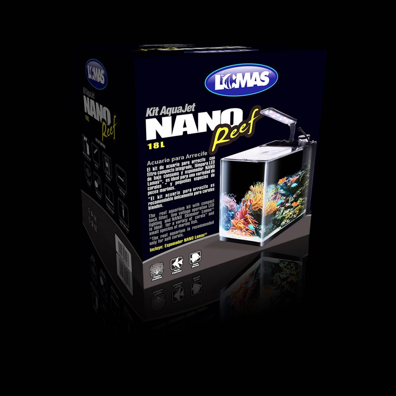 Acuario Nano Reef 18 Lt Lámpara LED Acuario Lomas Hagen