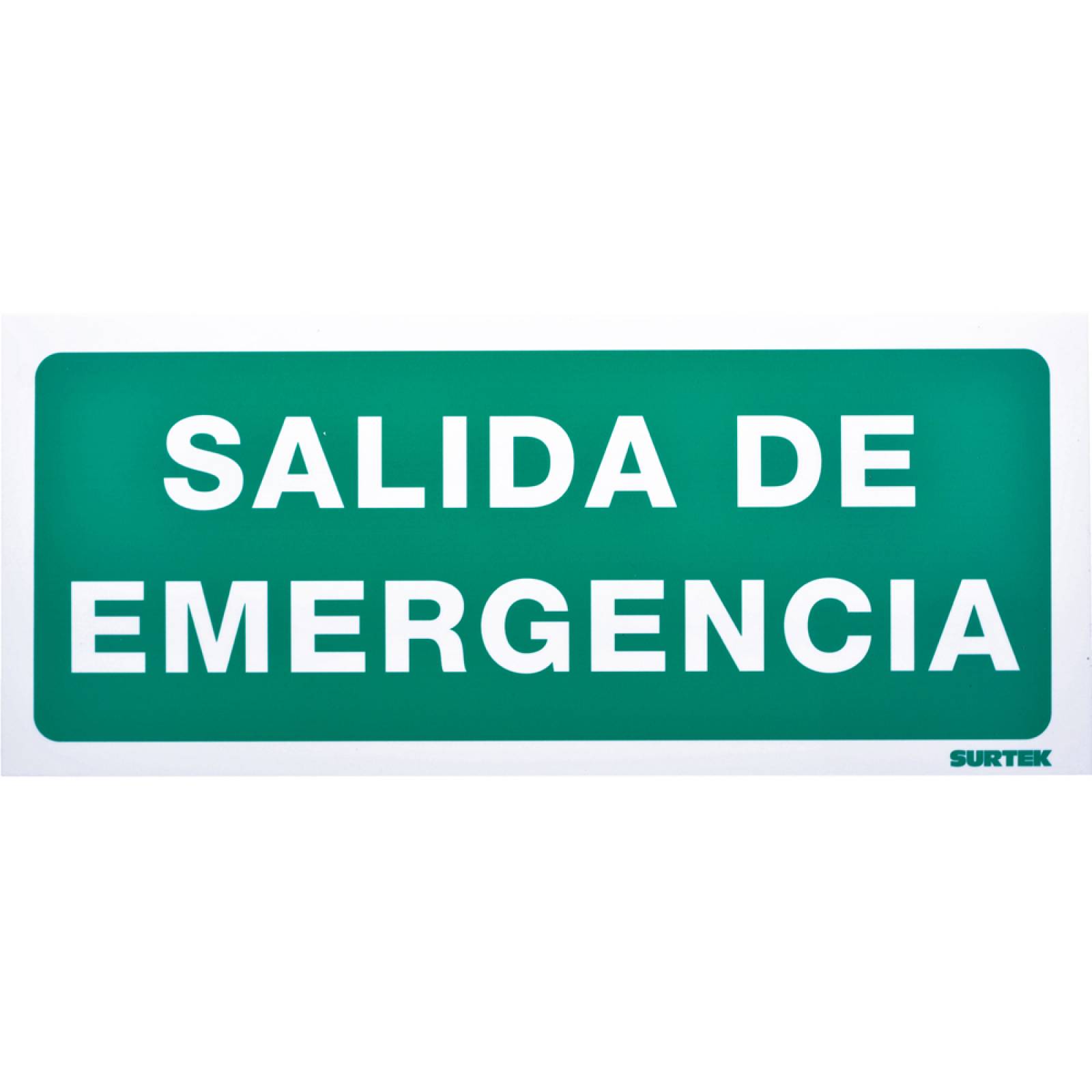 Señal Letrero Salida De Emergencia Verde 15x36cm Surtek