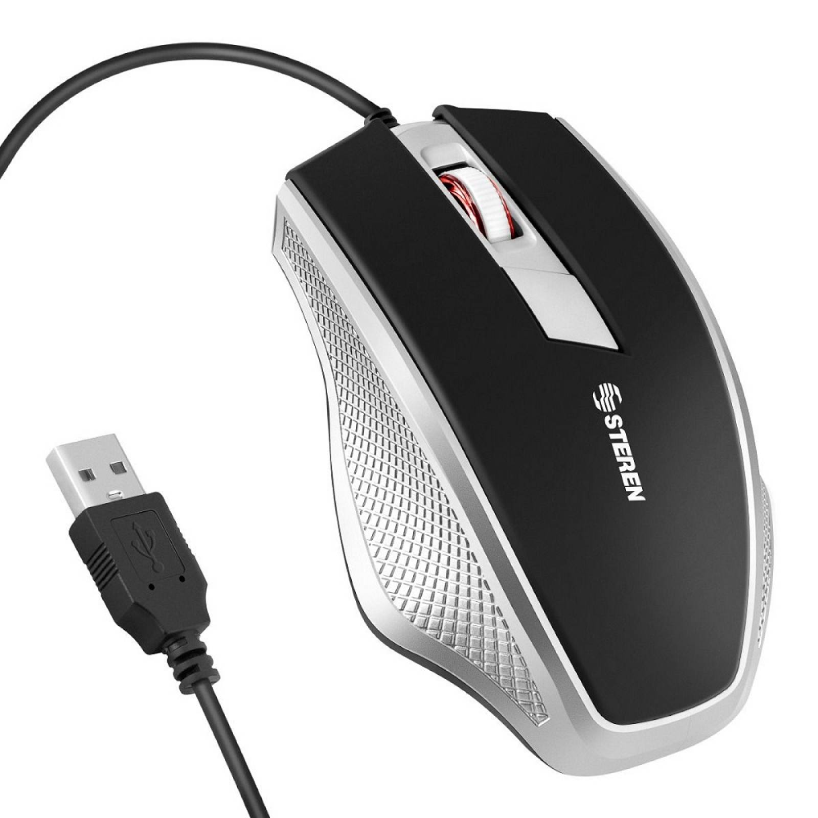 Mouse Steren Mouse Óptico Usb Botones Rueda Desplazamiento Steren