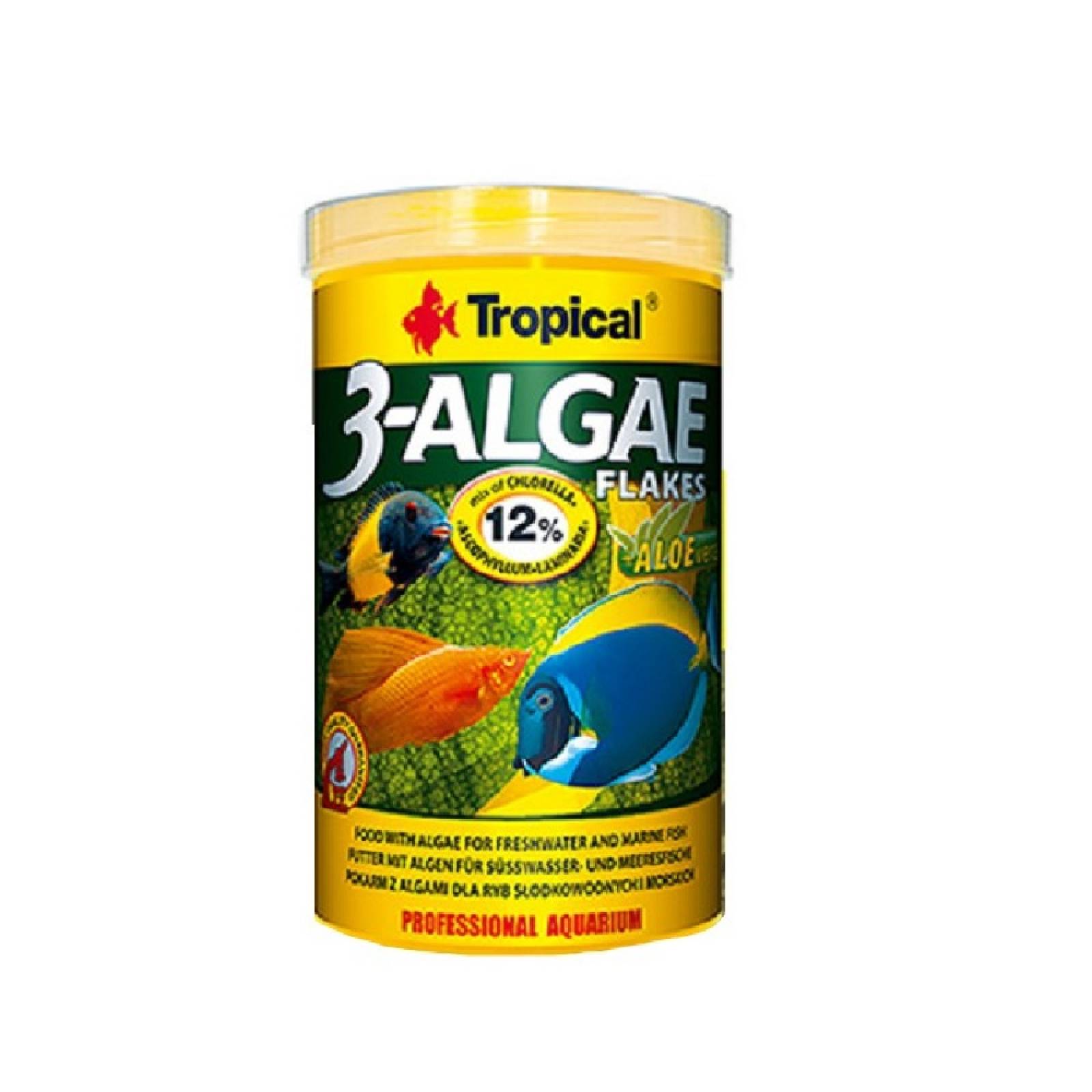 Alimento 3-algae Flakes P/peces Herbívoros 20 G Tropical