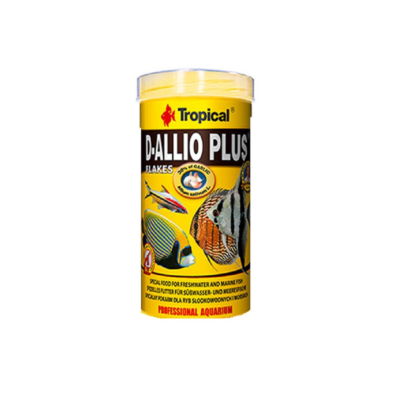 Alimento D-allio Plus Copos Ajo 6% P/pez Disco 100g Tropical