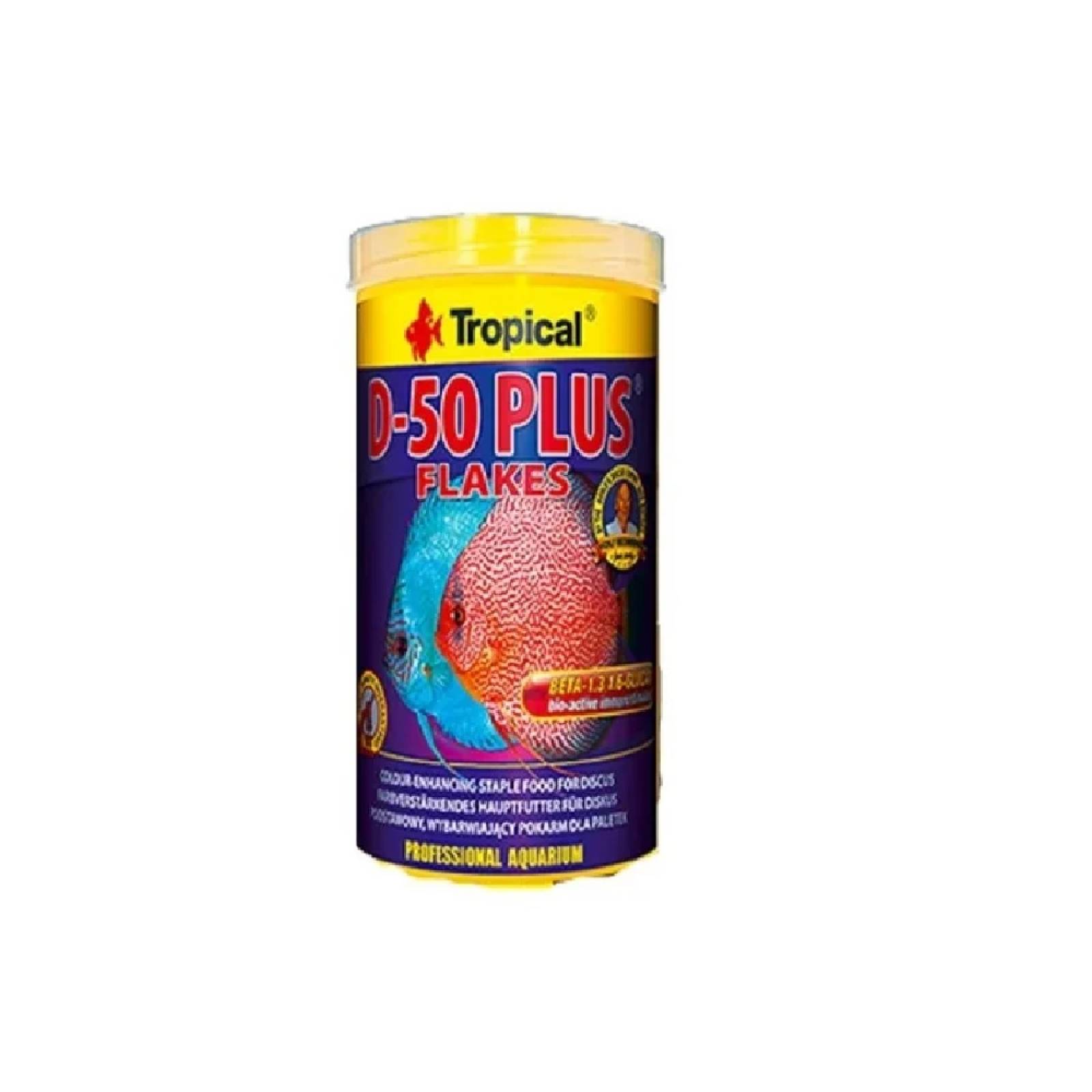 Alimento D-50 Plus Flakes Proteína P/pez Disco 200g Tropical