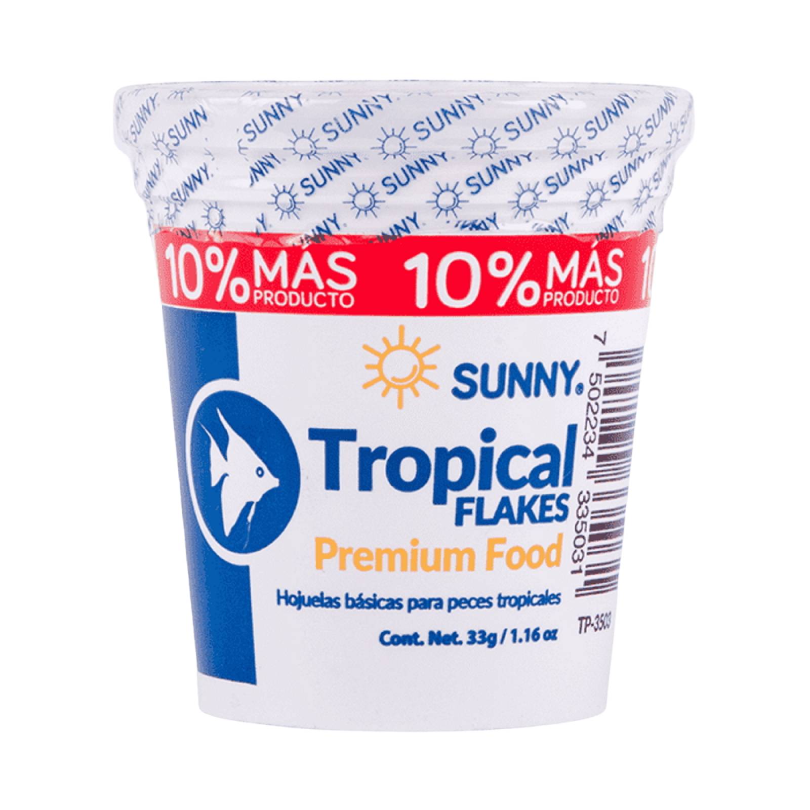 Alimento Importado Hojuelas Basicas Tropicales 30G Sunny