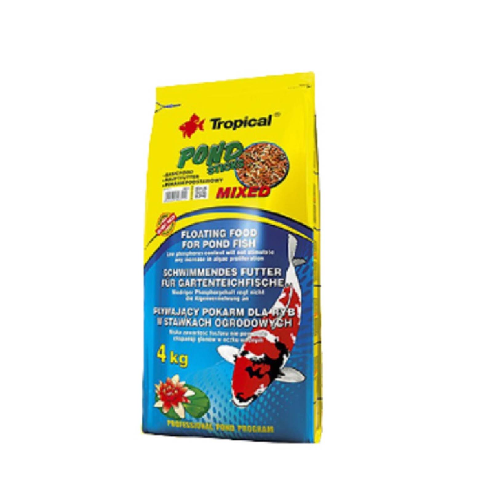 Alimento Pond Sticks Mixed Flotantes P/Carpas 4Kg Tropical.