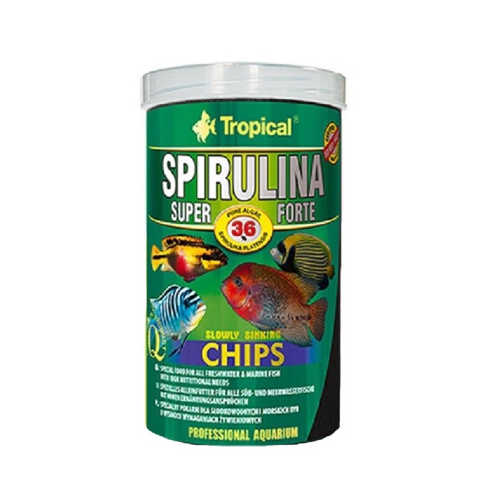 Alimento Super Spirulina Forte Chips P/Cíclidos 52G Tropical