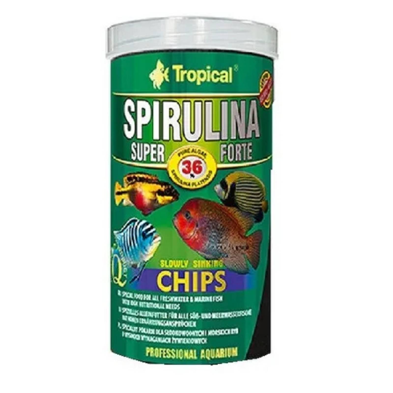 Alimento Spirulina Forte Chips P/Cíclidos 130G Tropical