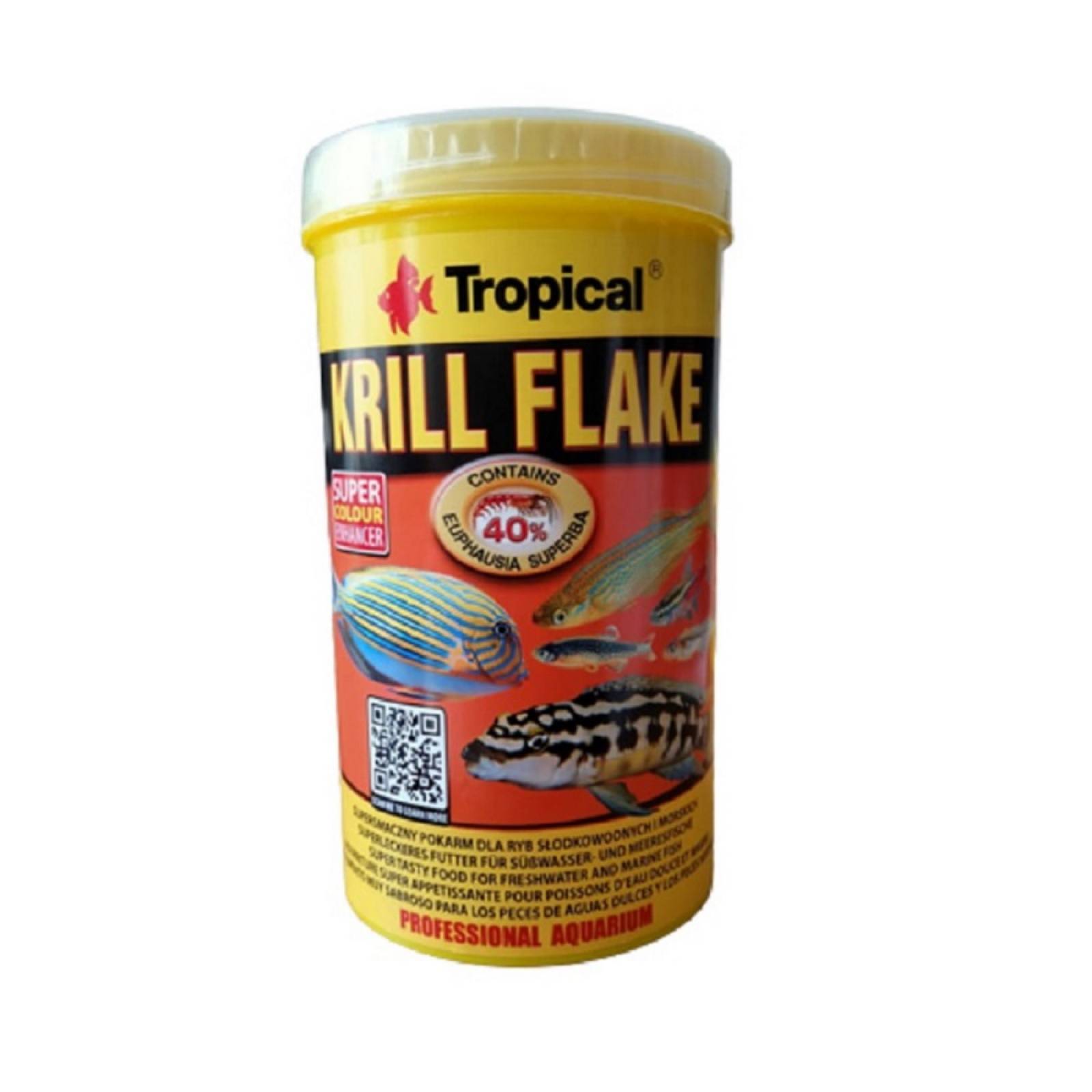 Tropical Krill Flake – Farbverstärkendes Flockenfutter Mit 40% Krill | 11 Liter Eimer | Für Süß- & Meerwasserfische