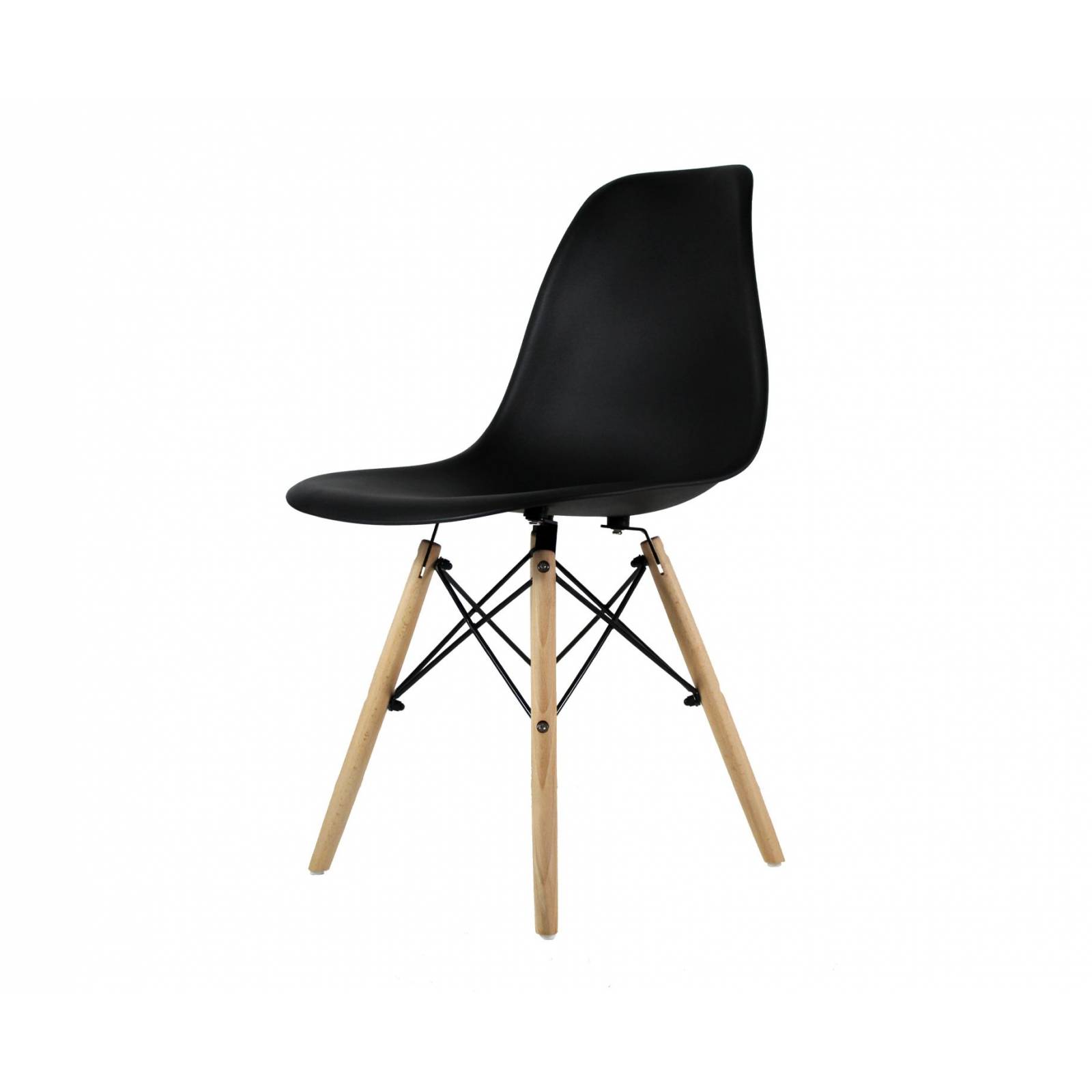 Set 4 Sillas Modernas Polipropileno Eames Negro Stolmx