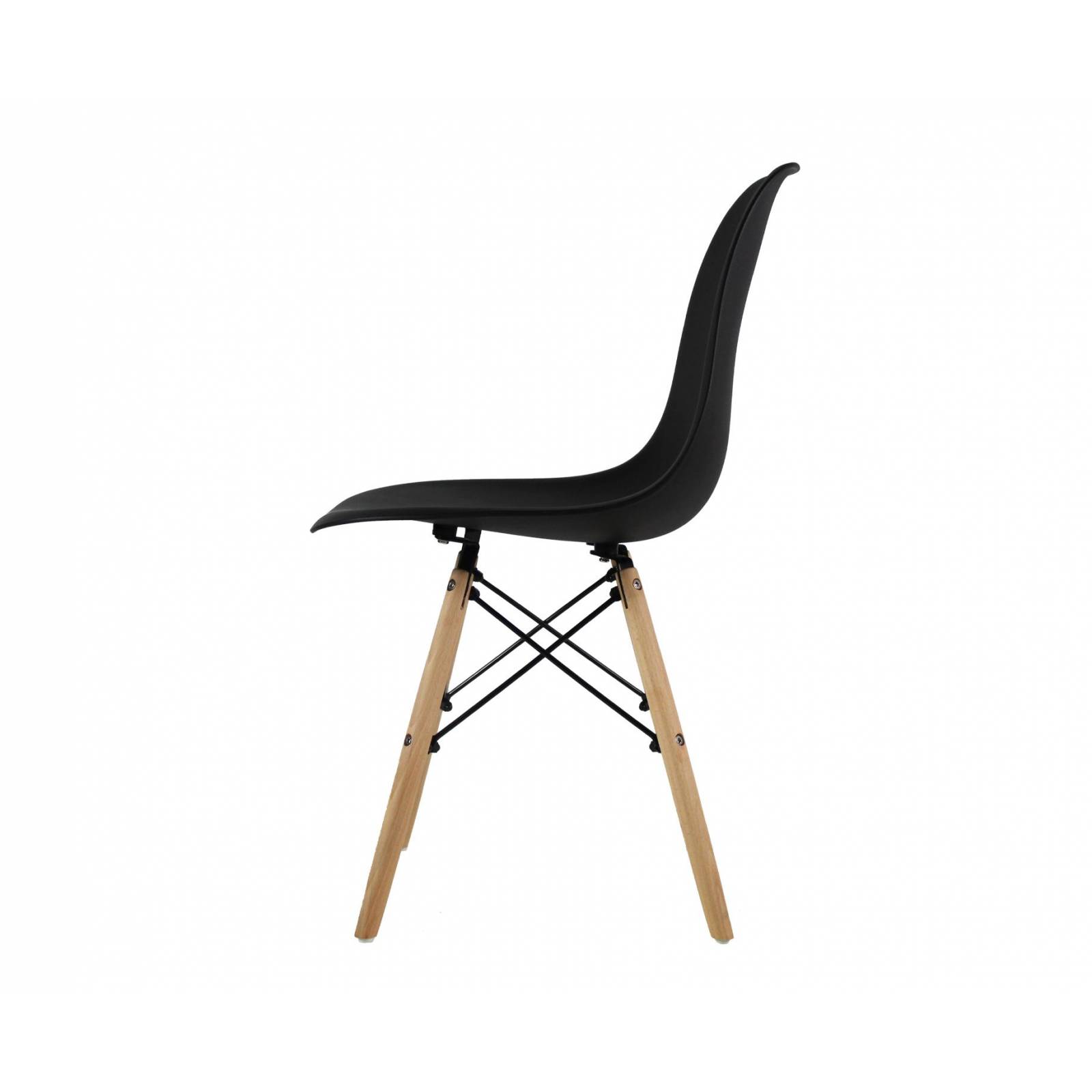 Set 4 Sillas Modernas Polipropileno Eames Negro Stolmx