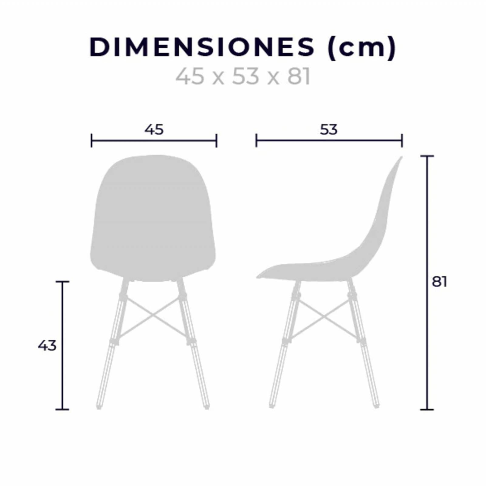 Set 4 Sillas Modernas Polipropileno Eames Negro Stolmx