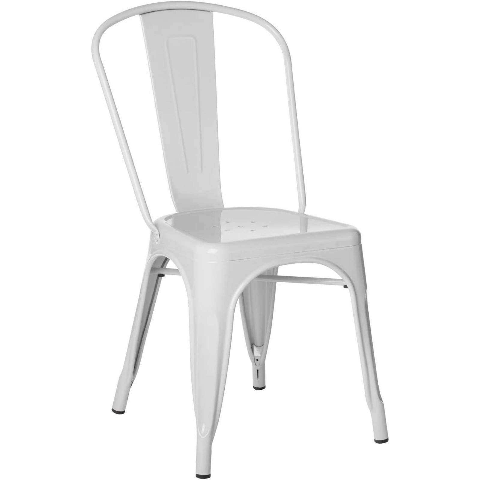 Set 4 Sillas Metalicas Tipo Tolix Resistente Blanco Stolmx