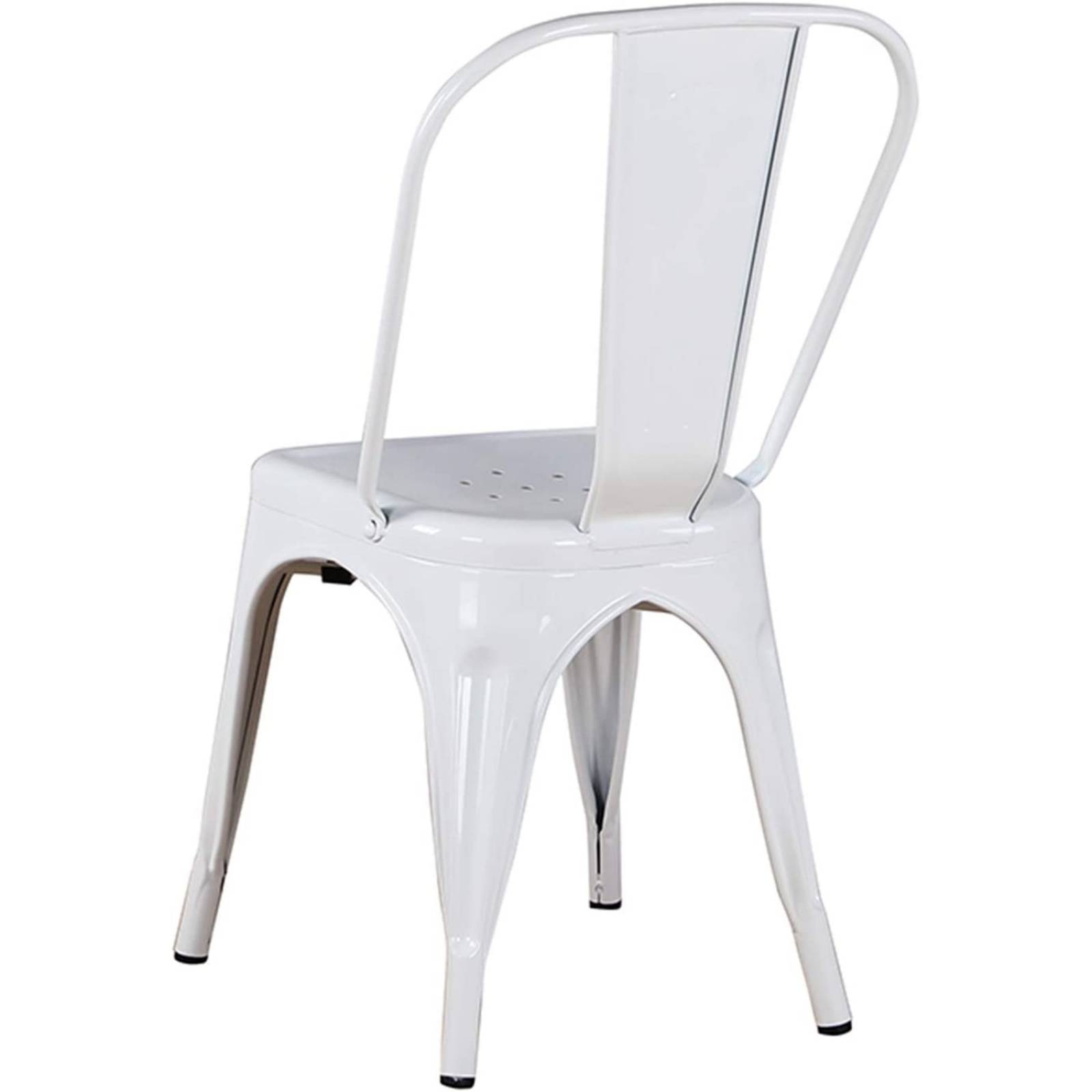 Set 4 Sillas Metalicas Tipo Tolix Resistente Blanco Stolmx