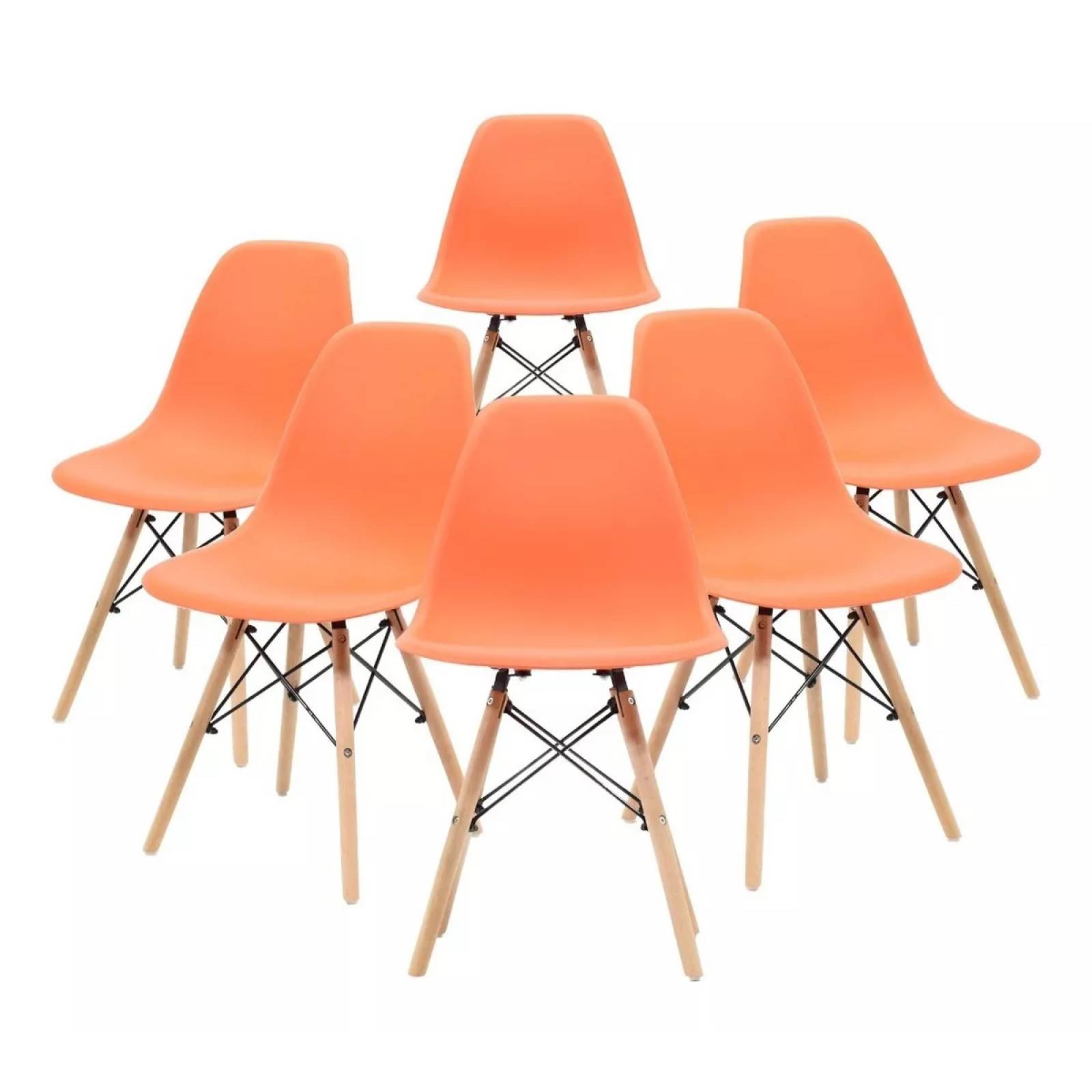 Set 6 Sillas Eames Infantil Polipropileno Naranja Stolmx