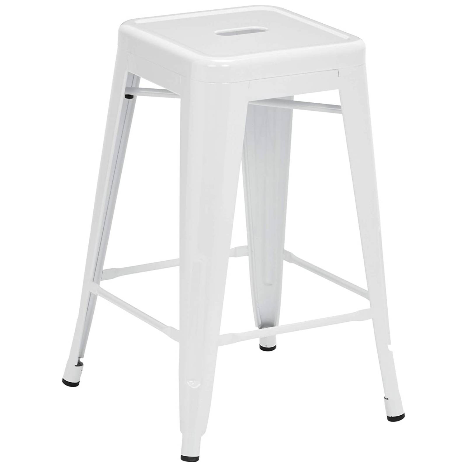 Set 4 Bancos Tipo Tolix Sin Respaldo Negro Stolmx