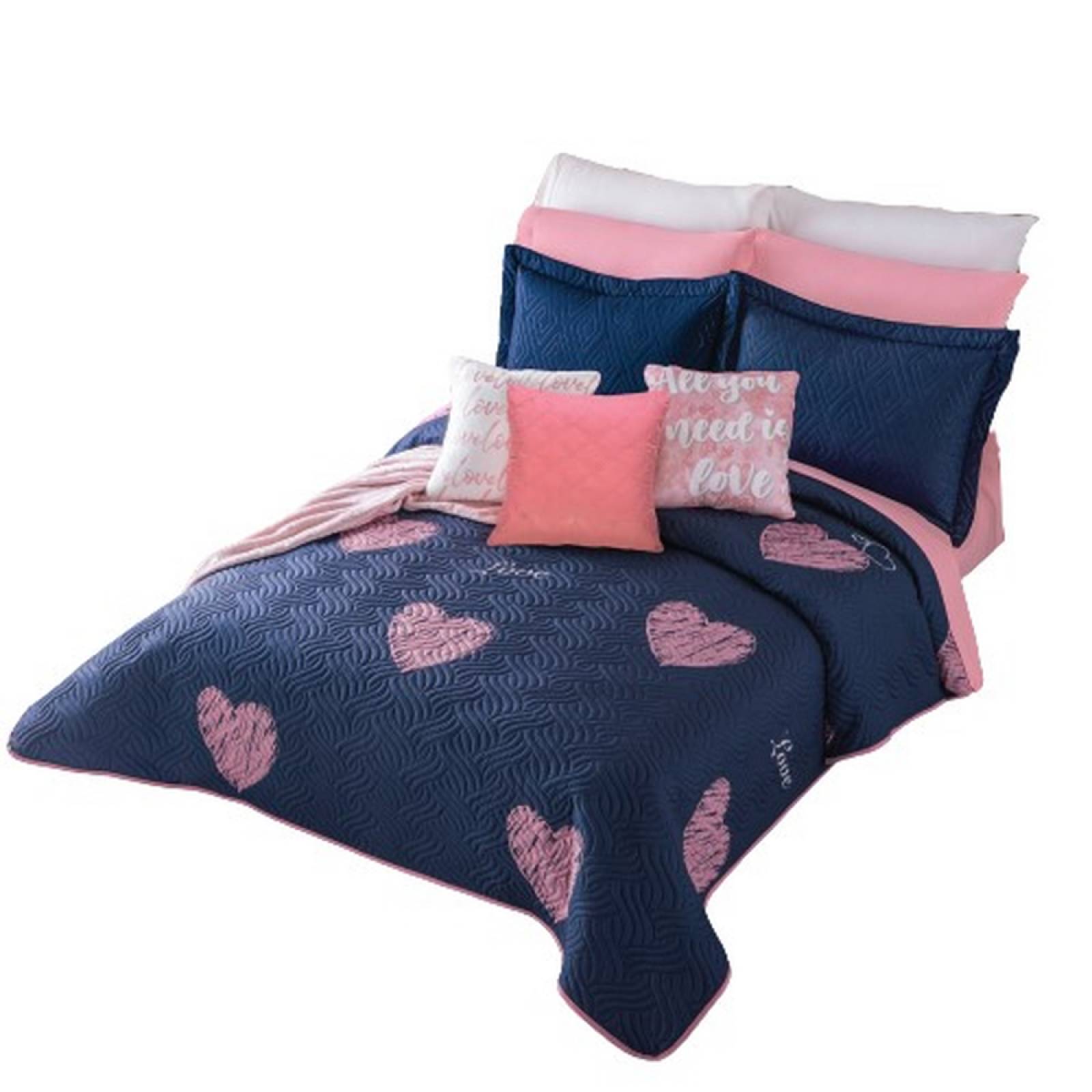 Edredón Neo Heart 2V Matrimonial Individual Colchas Concord