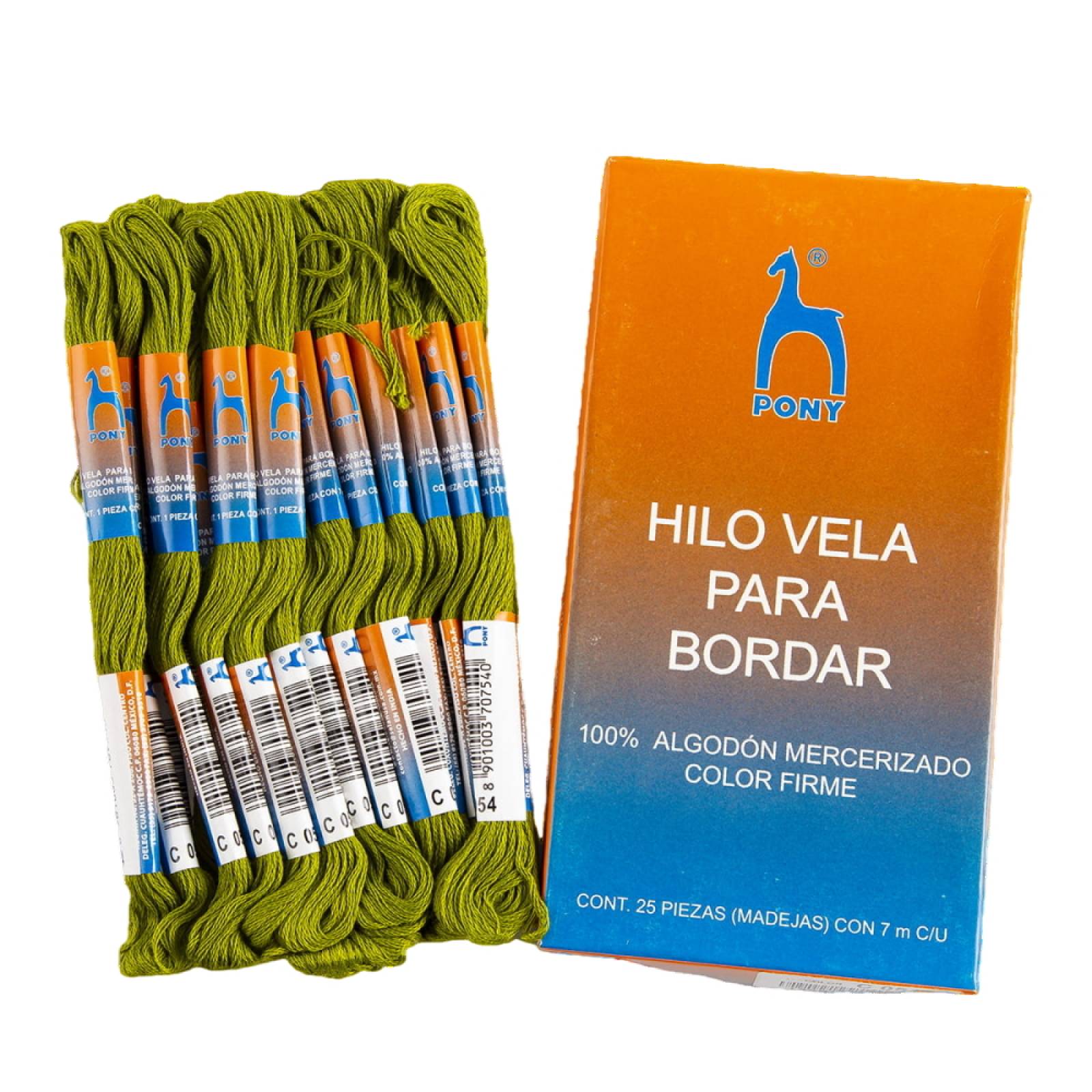 Hilo Manzana Bordar Vela Algodón Mercerizado 25 Madejas 7m Pony