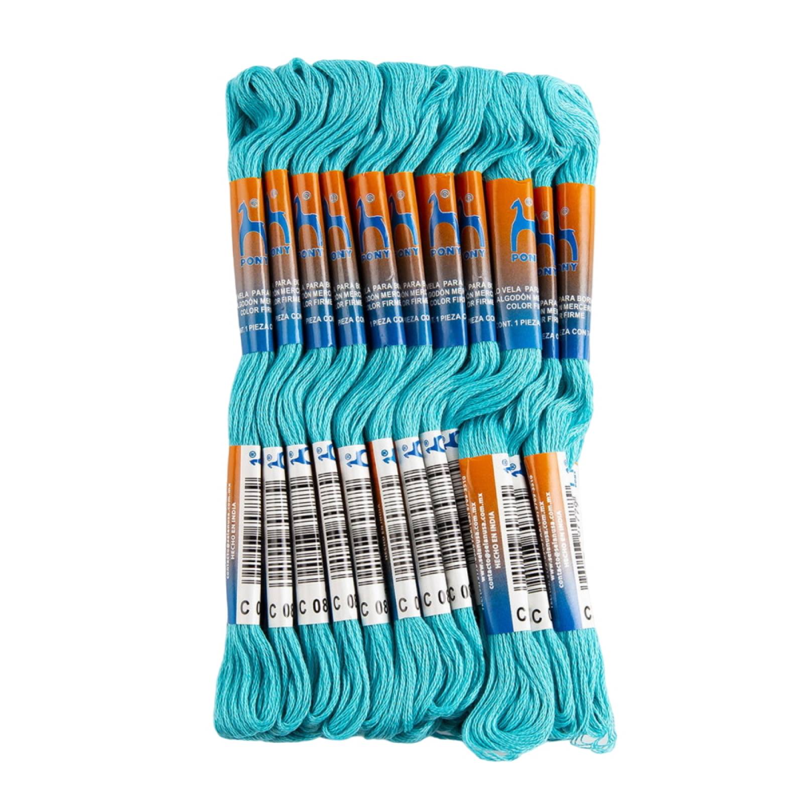 Hilo Agua Bordar Vela Algodón Mercerizado 25 Madejas 7m Pony