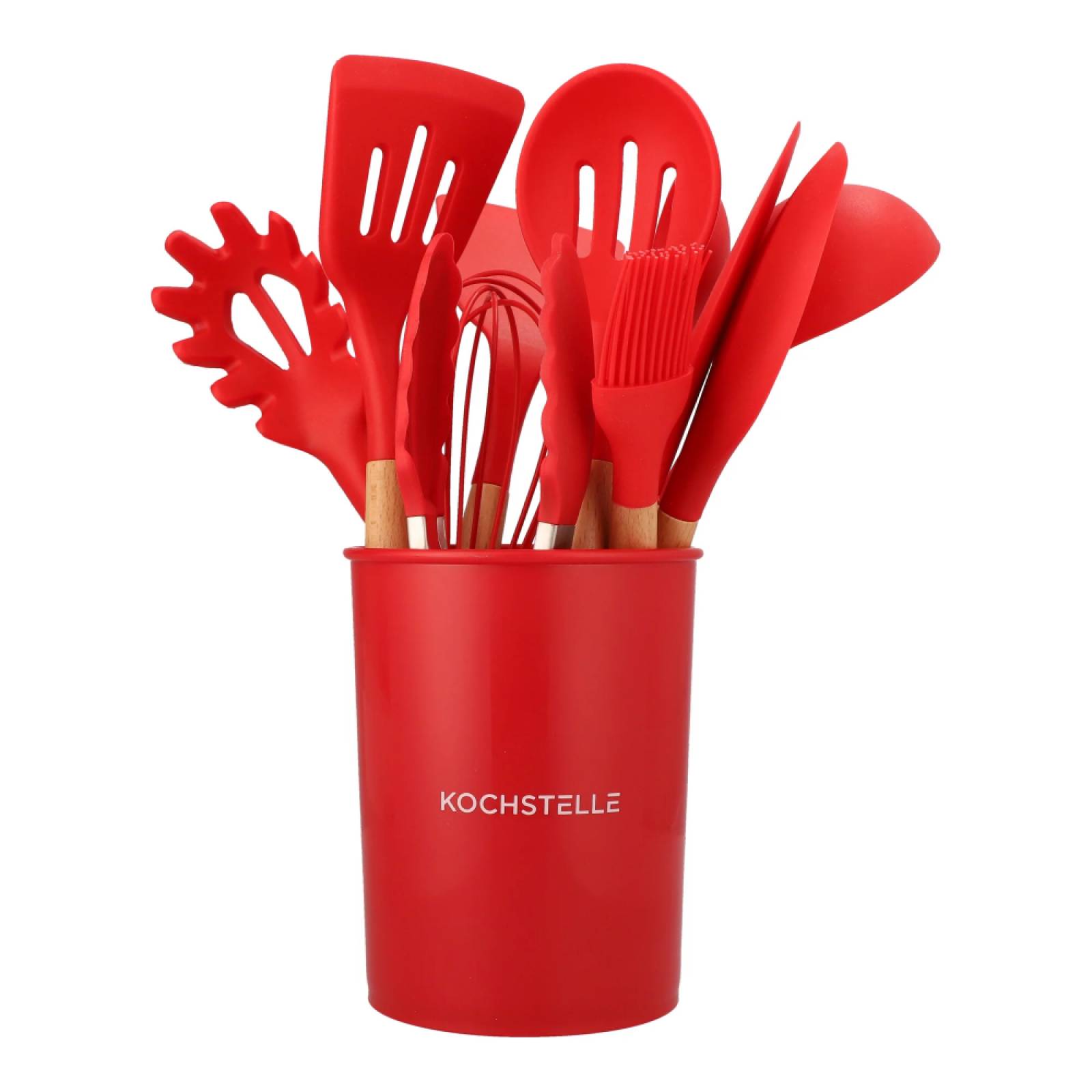 Utensilios Cocina Silicon Rojo Suave Con Soporte Kochstelle