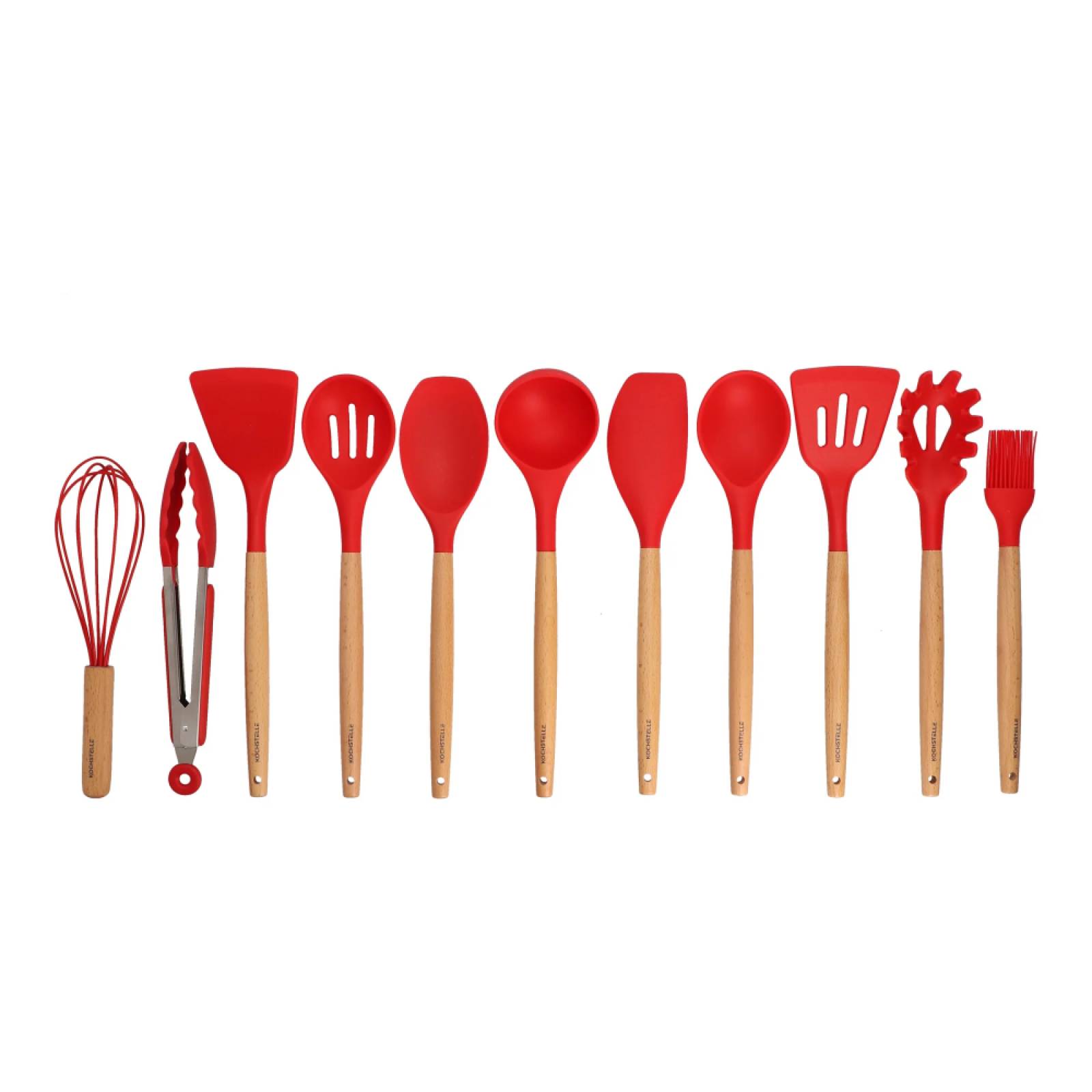 Utensilios Cocina Silicon Rojo Suave Con Soporte Kochstelle