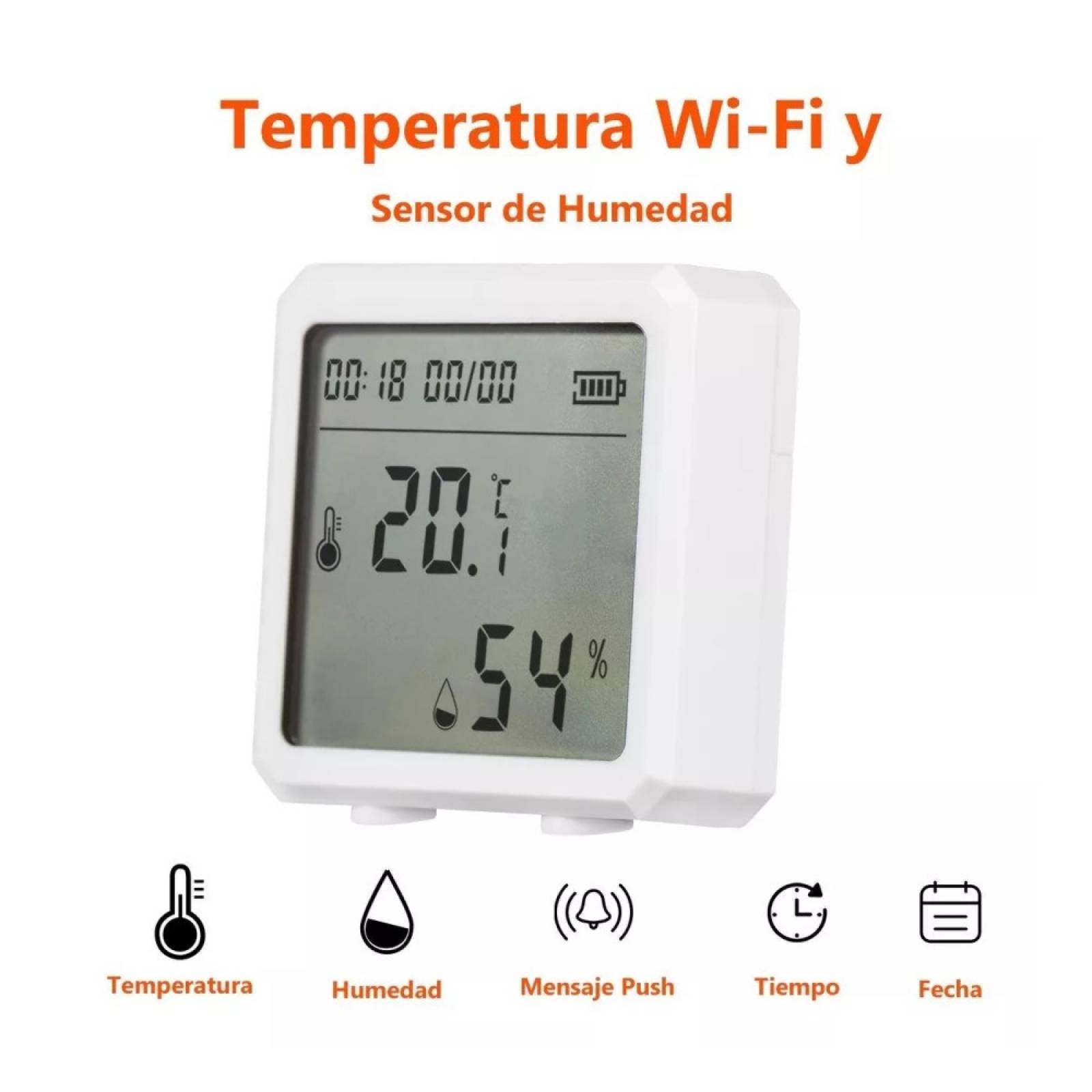 Sensor Wifi Tempertura Humedad C/Pantalla Digital Steren