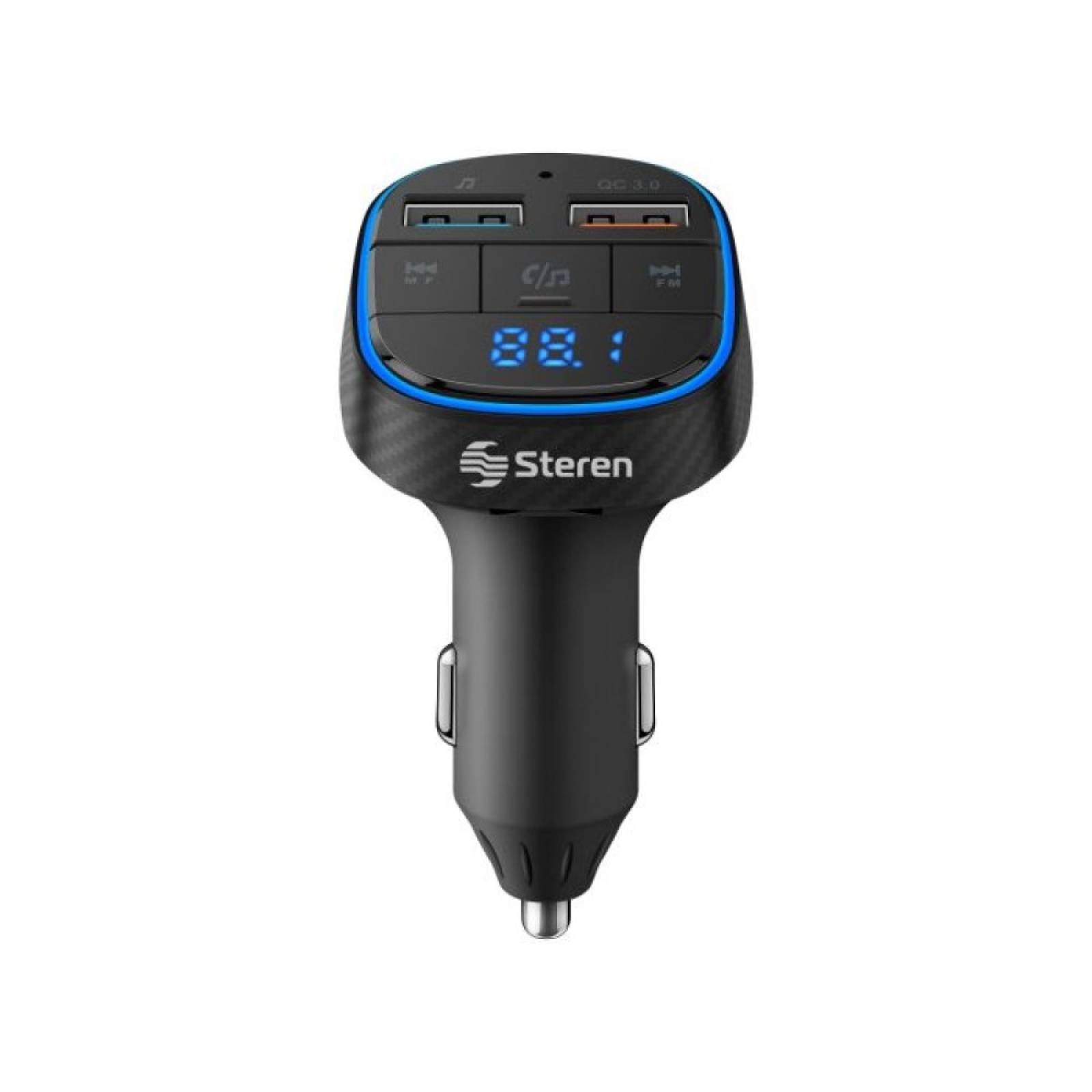 Transmisor FM Bluetooth Medidor Voltaje Batería Steren