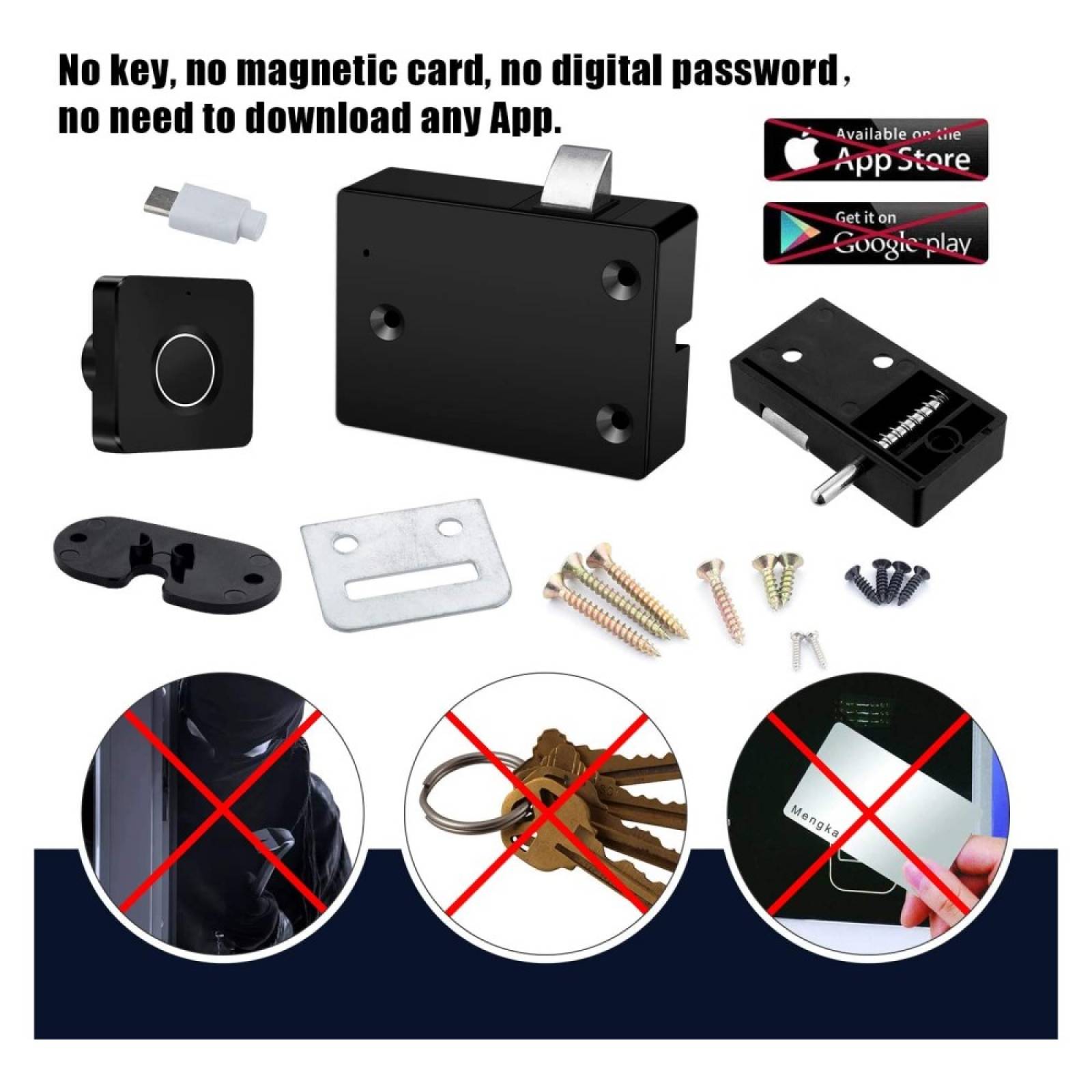 Cerradura Huella Digital P/Cajones Clósets Armarios Steren