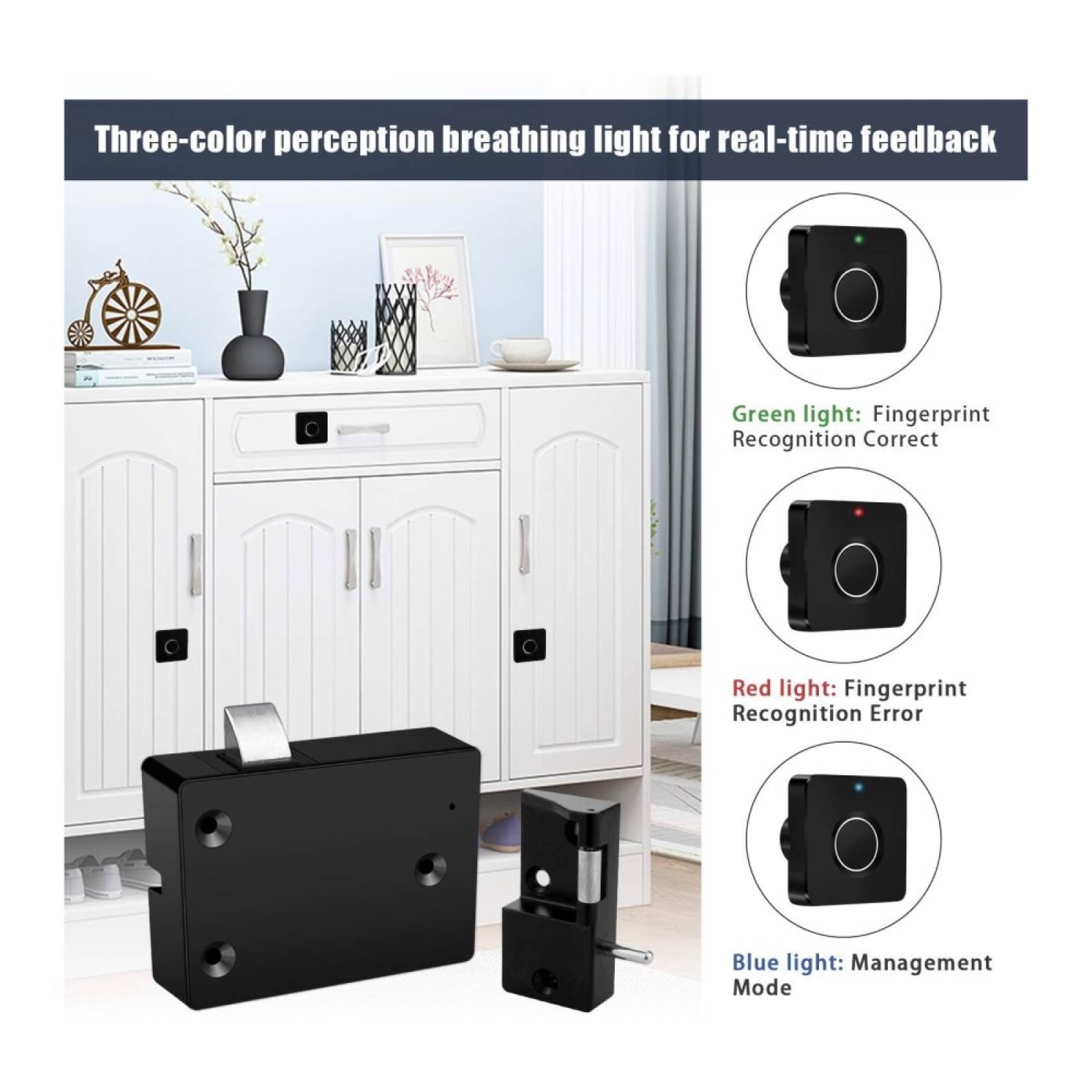 Cerradura Huella Digital P/Cajones Clósets Armarios Steren