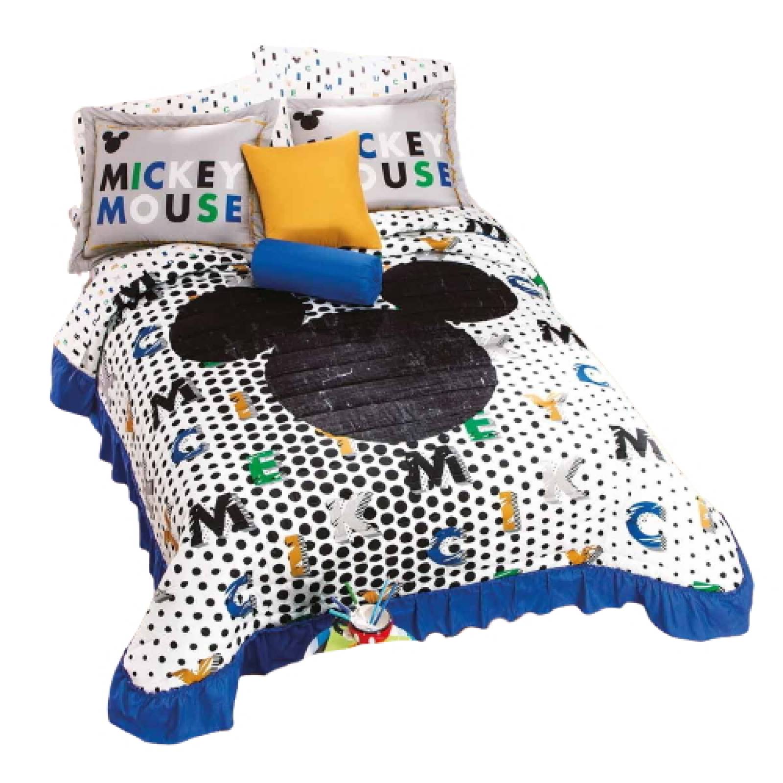 Colcha Funda Mickey Blue Individual Microfibra Suave Concord