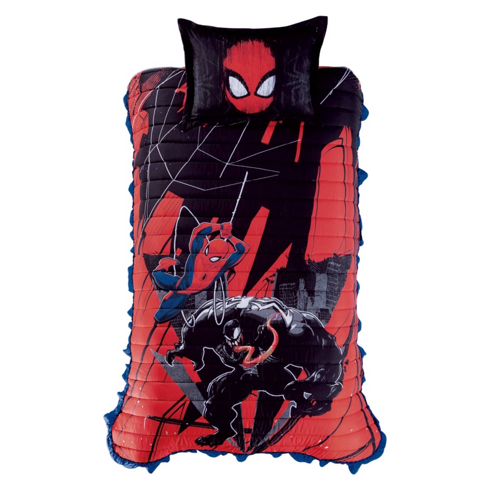 Colcha Individual Spider-Man Vs Venom Poliéster Concord