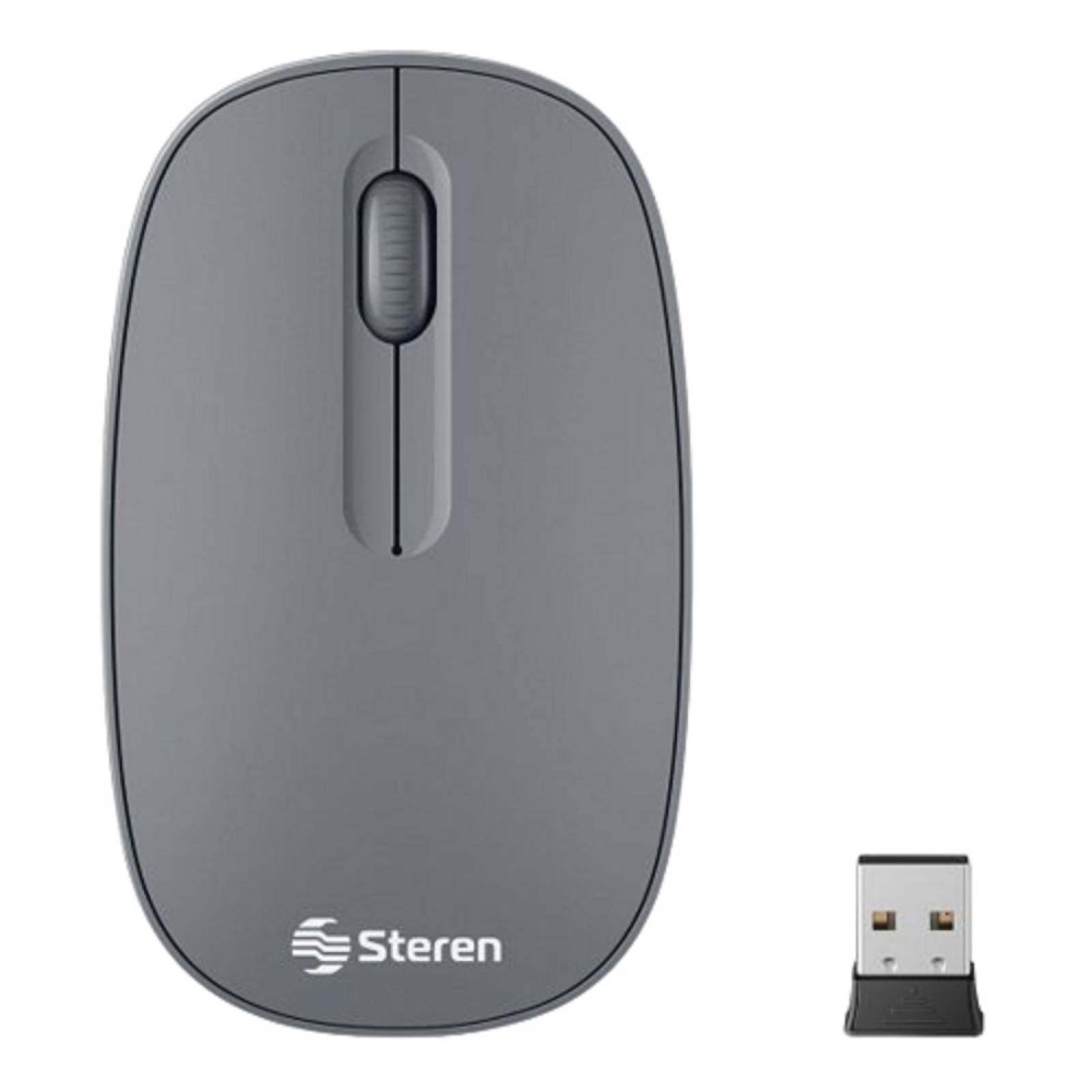Mouse Inalambrico Simetrico 1200 DPI Ergonómico Gris Steren