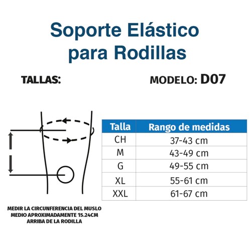 Rodillera Elástica Cerrada Con Soporte Rotuliano D07 Tynor