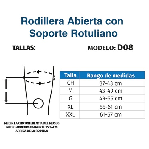 Rodillera Mecánica Abierta Con Soporte Rotuliano D08 Tynor