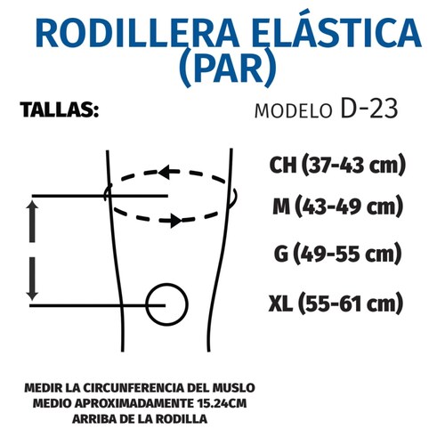 Rodillera Elástica Tubular Comfeel Compresion Par D23 Tynor
