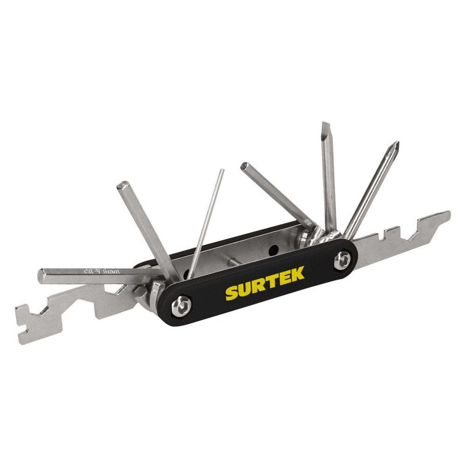 Multiherramienta P/Bicicleta Negro/Plateado 10 en 1 Surtek
