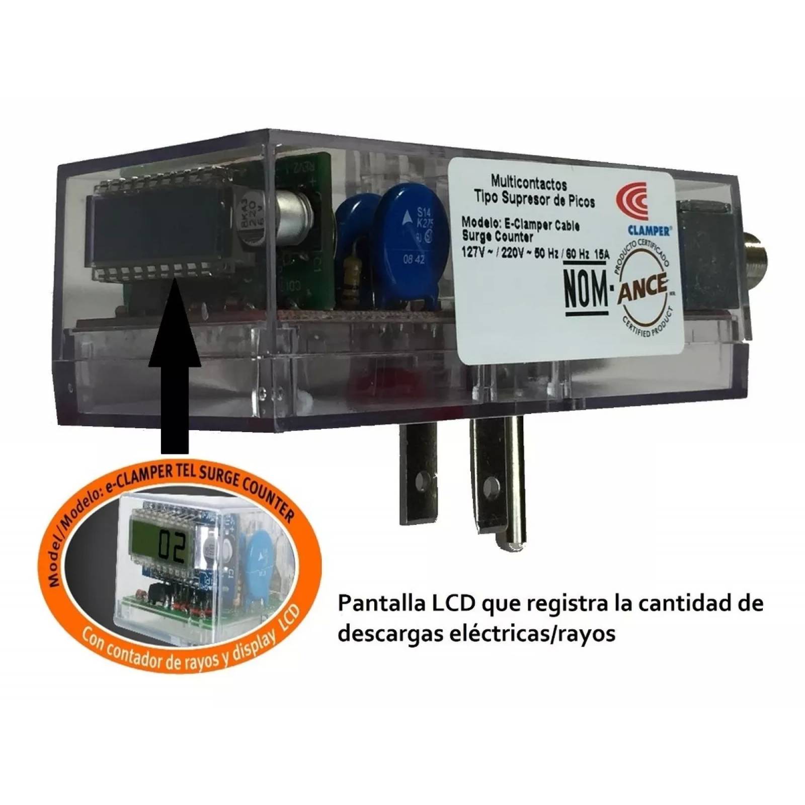 Protector Contra Rayos Eléctrico Coaxial E-clamper Cable Lcd