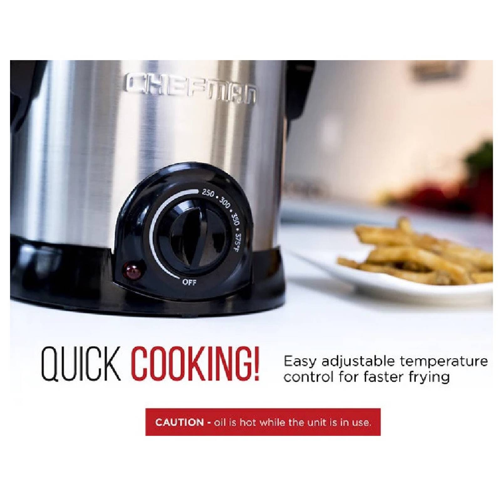 Freidora D/ Aceite 1 Litro Negro RJ07-M-SS CHEFMAN.