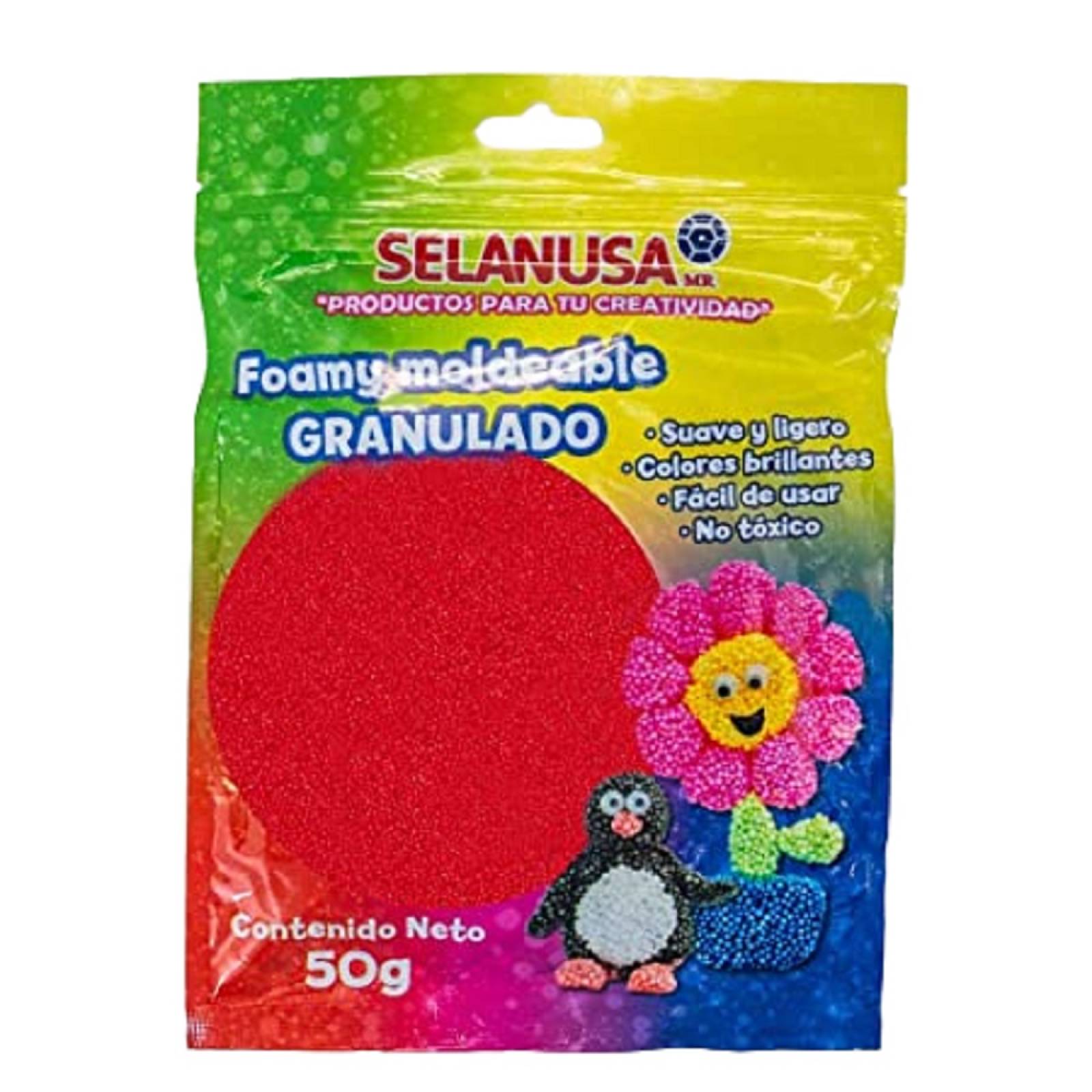 Foamy Moldeable Granulado C/50 Gramos Color Rojo Selanusa